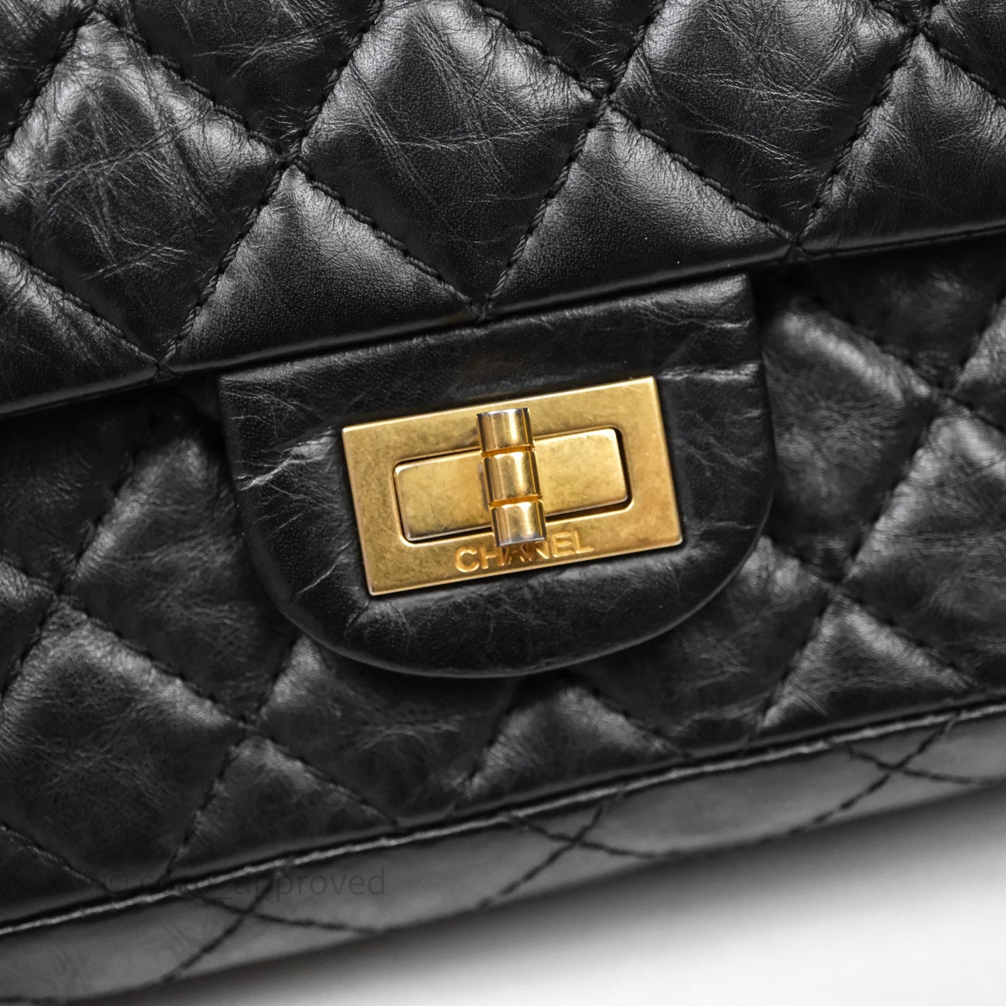 Chanel Reissue 225 Quilted Black Calfskin Aged Gold Hardware