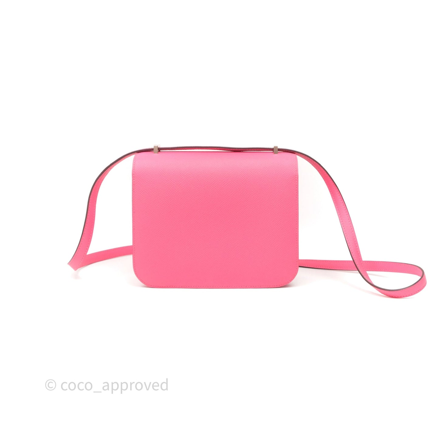 Hermès Mini Constance 18cm Rose Azalee 8W Palladium Hardware