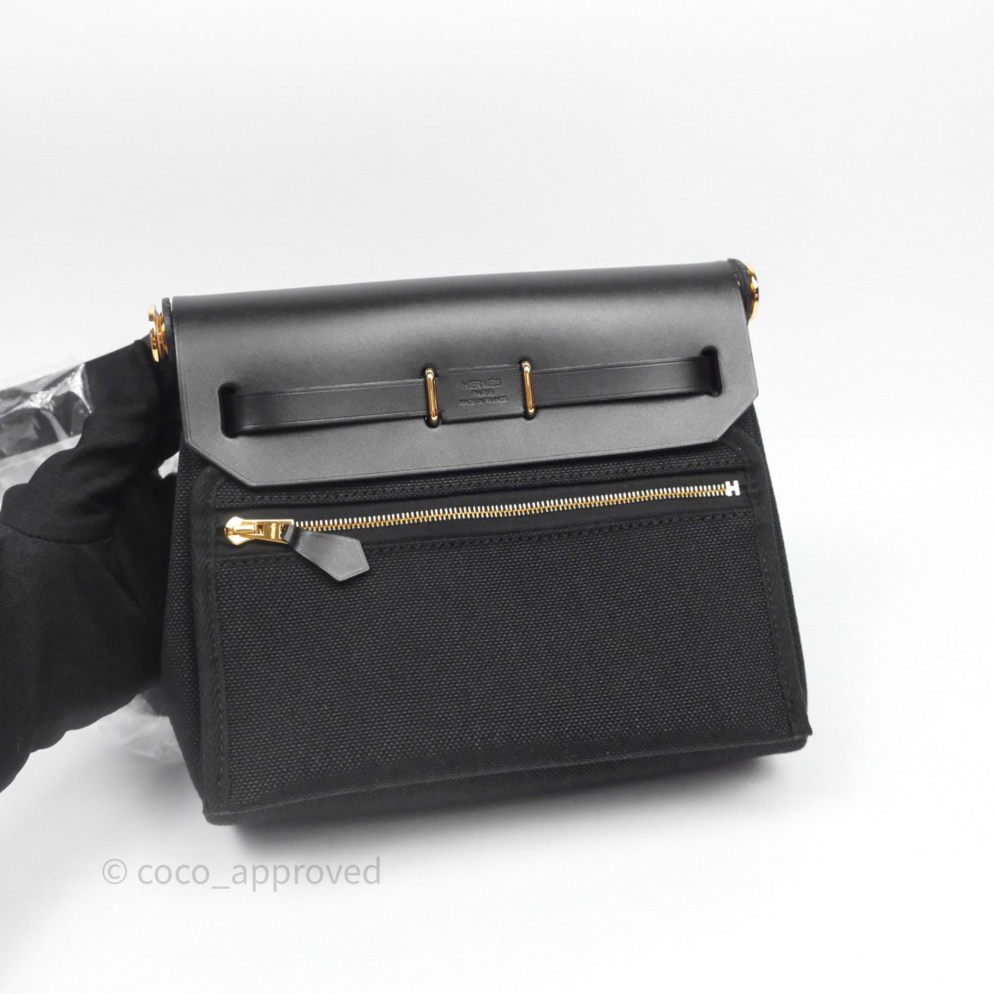 Hermès Herbag Zip 20 Mini Black Noir 89 Gold Hardware