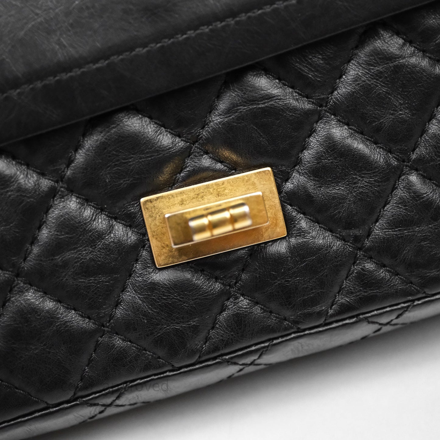 Chanel Reissue 225 Quilted Black Calfskin Aged Gold Hardware