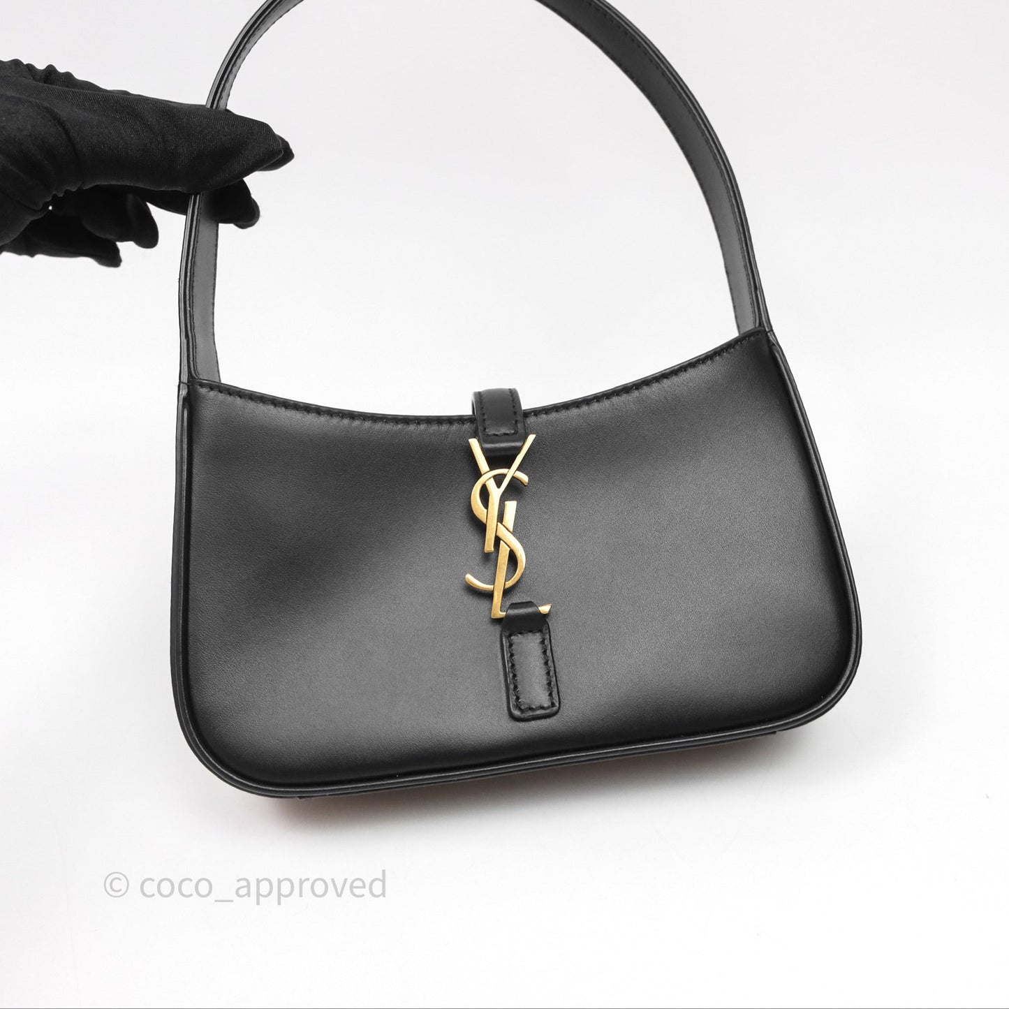 Saint Laurent ‘Le 5 a 7’ Mini Hobo Bag Black Smooth Calfskin