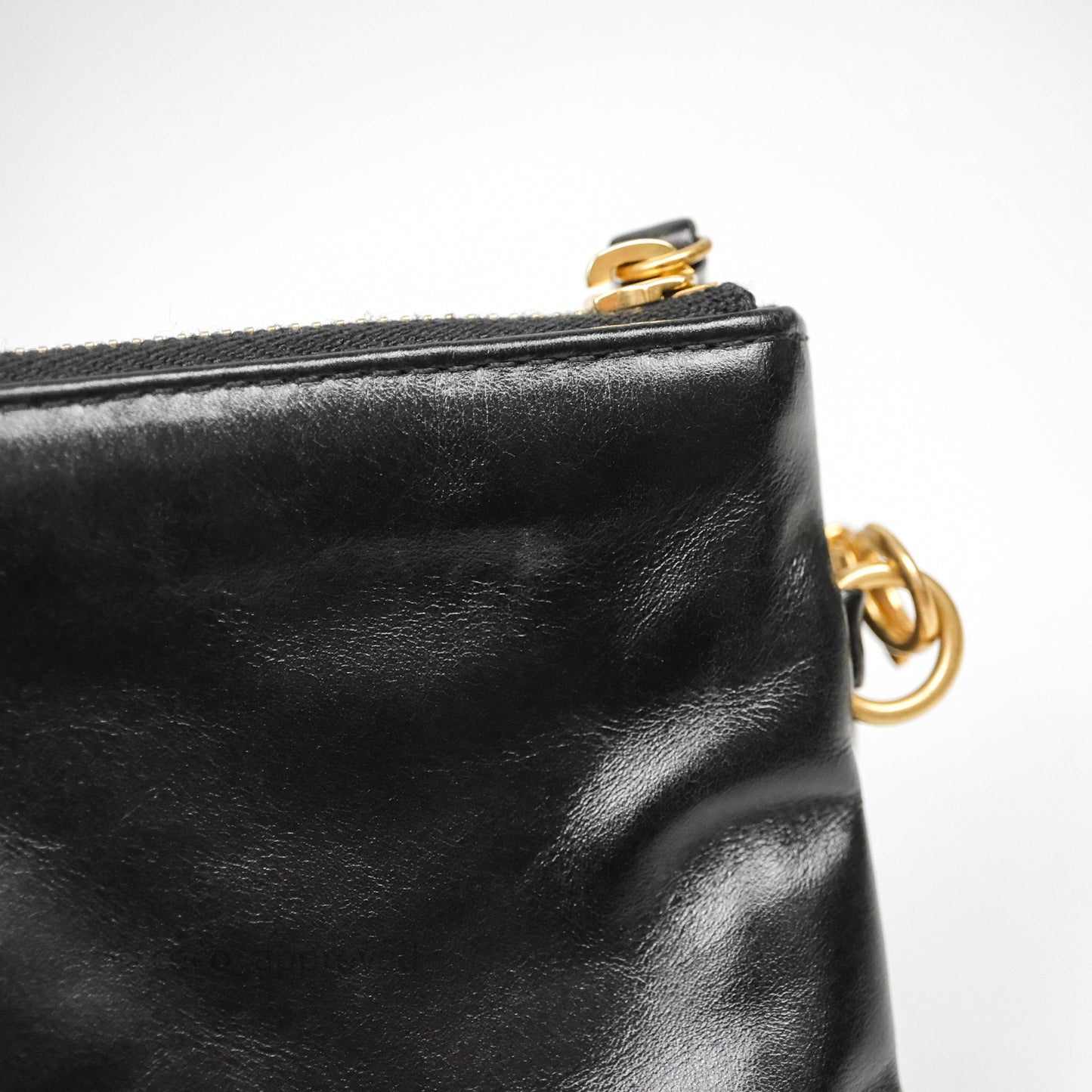 Chanel 22 Small Black Shiny Crumpled Calfskin Aged Gold Hardware