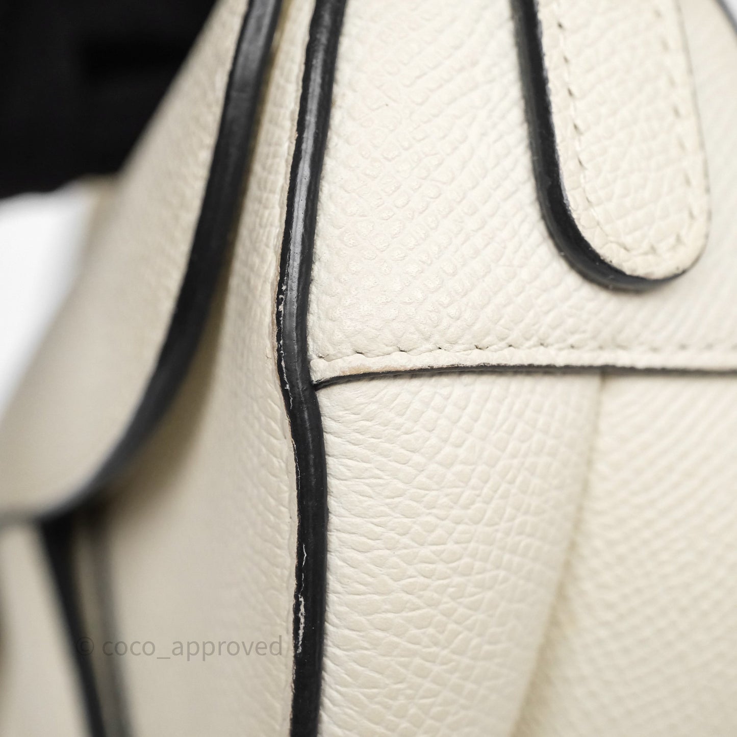 Christian Dior Mini Saddle Bag White Grained Calfskin Gold Hardware