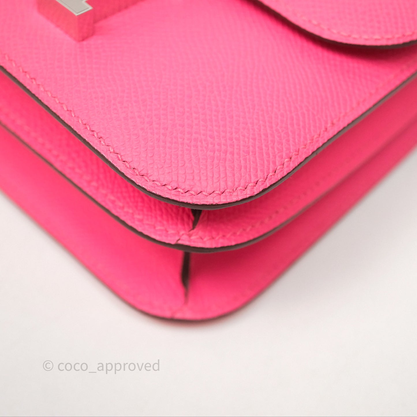 Hermès Mini Constance 18cm Rose Azalee 8W Palladium Hardware