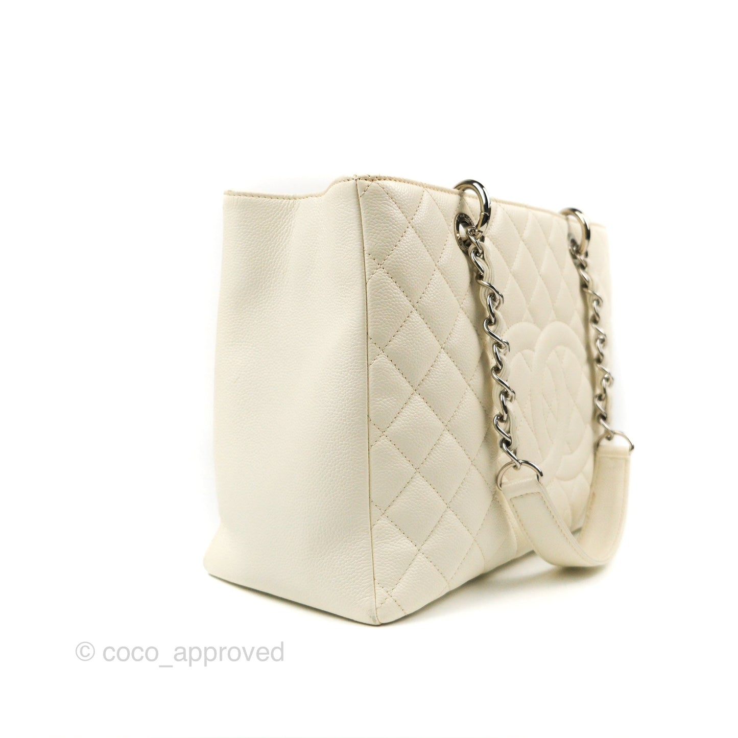 Chanel GST White Caviar Silver Hardware