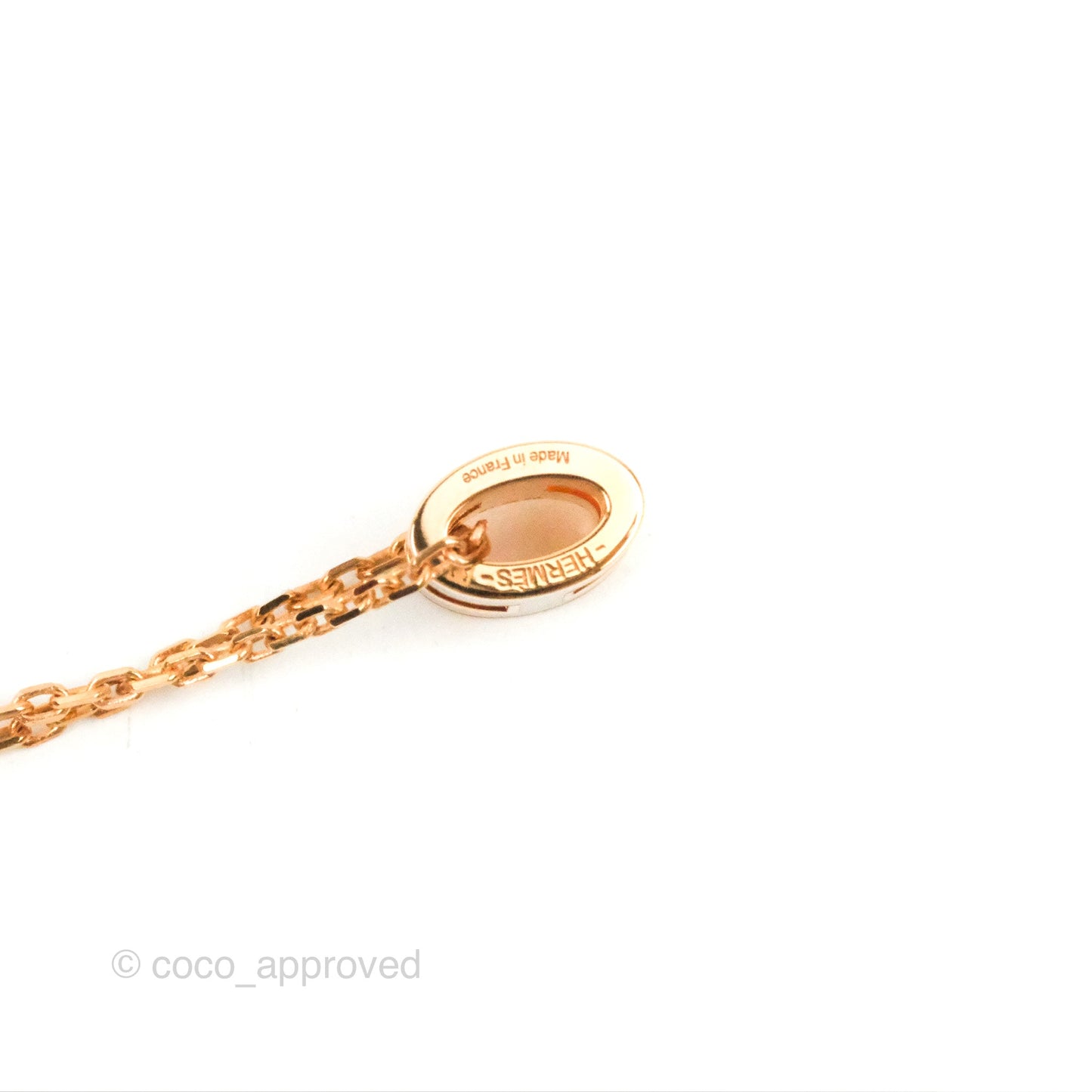 Hermès Mini Pop H Marron Glace Pendant Necklace Rose Gold Hardware