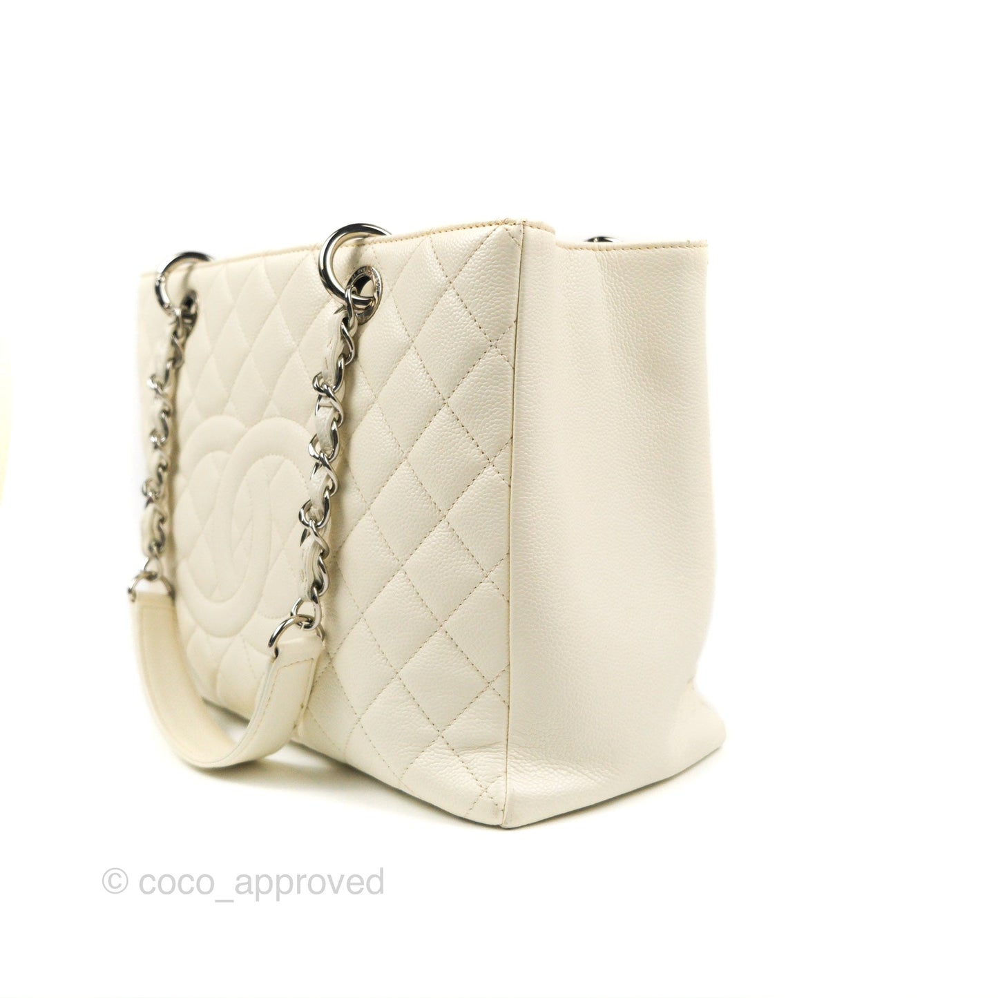Chanel GST White Caviar Silver Hardware