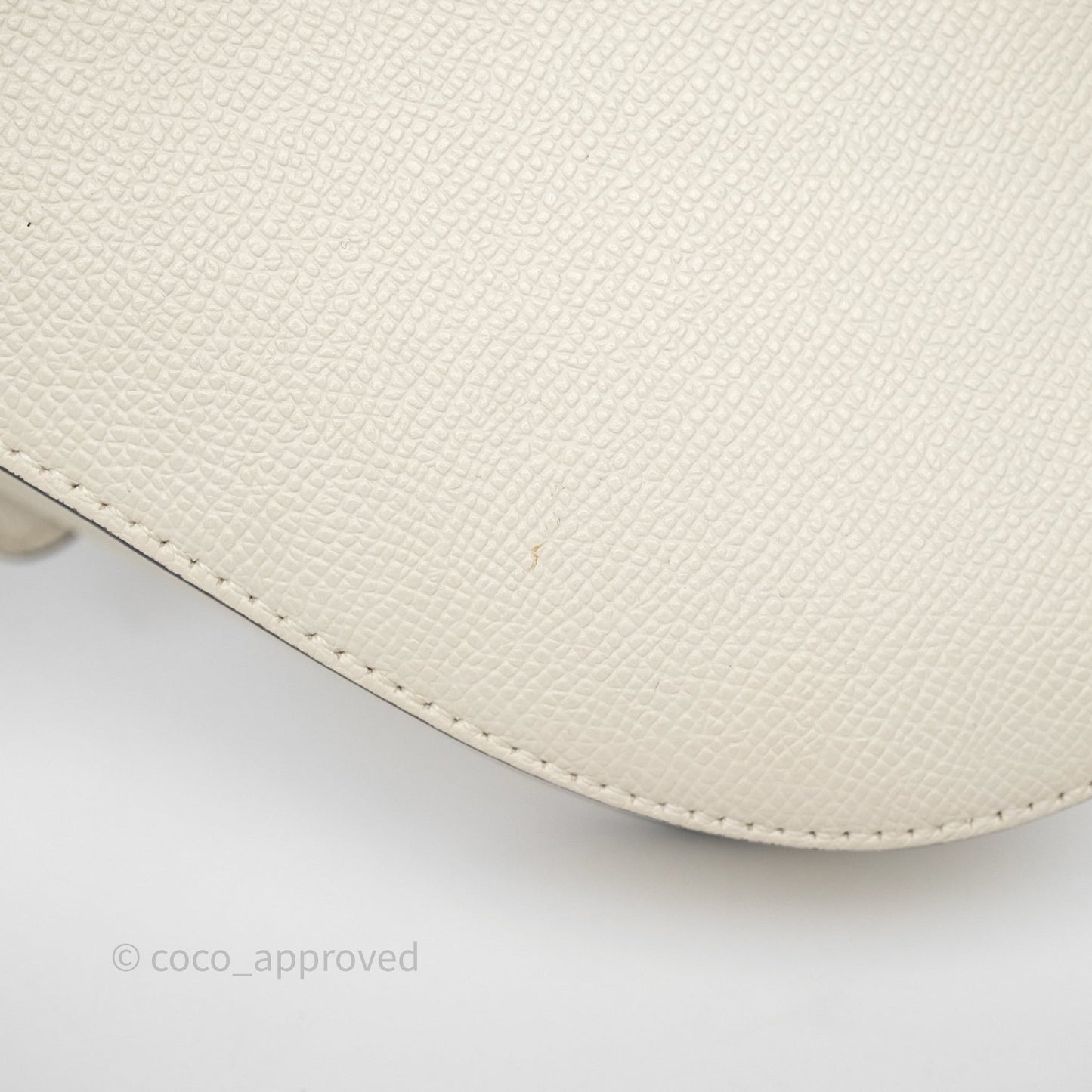 Christian Dior Mini Saddle Bag White Grained Calfskin Gold Hardware