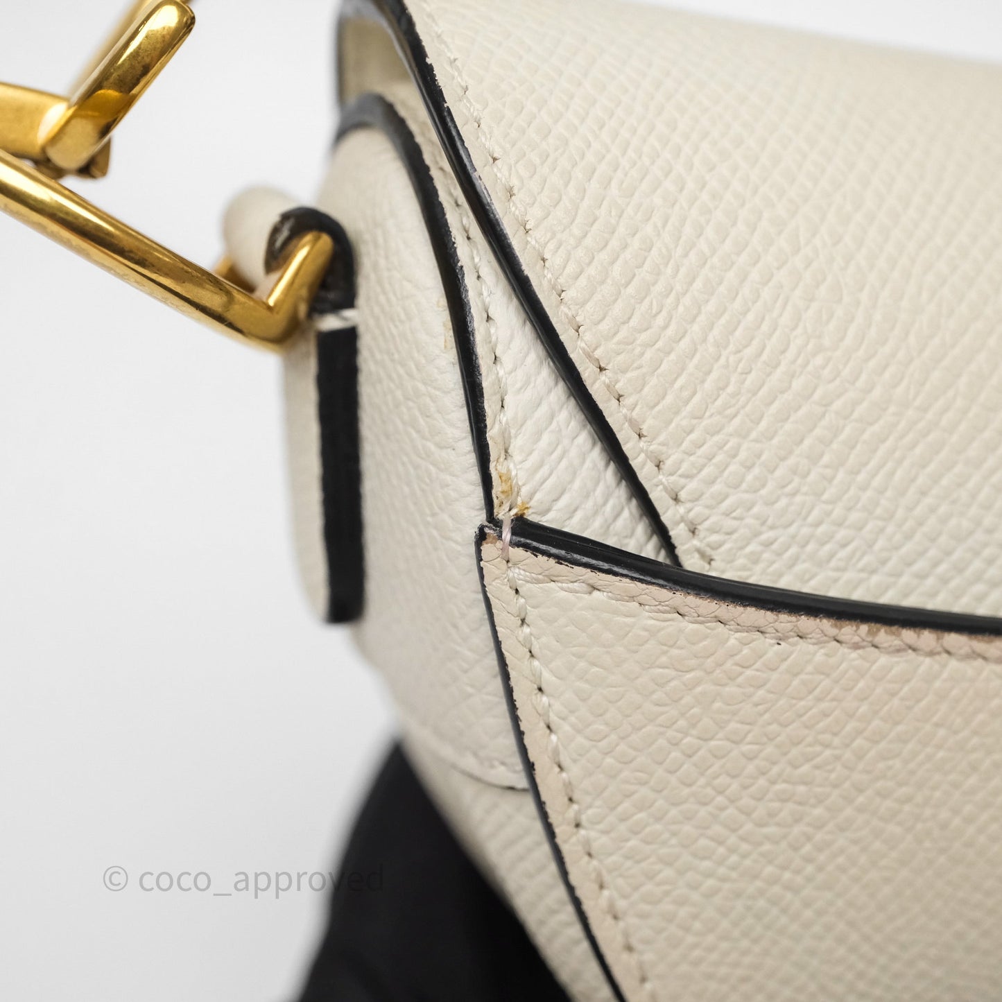 Christian Dior Mini Saddle Bag White Grained Calfskin Gold Hardware