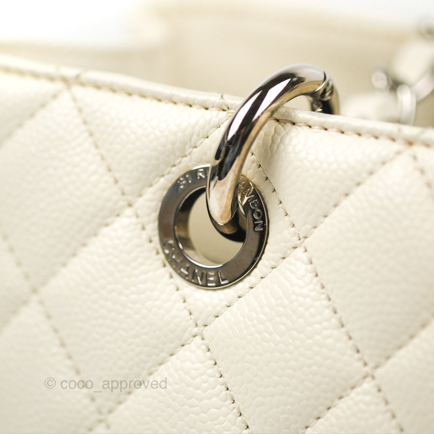 Chanel GST White Caviar Silver Hardware