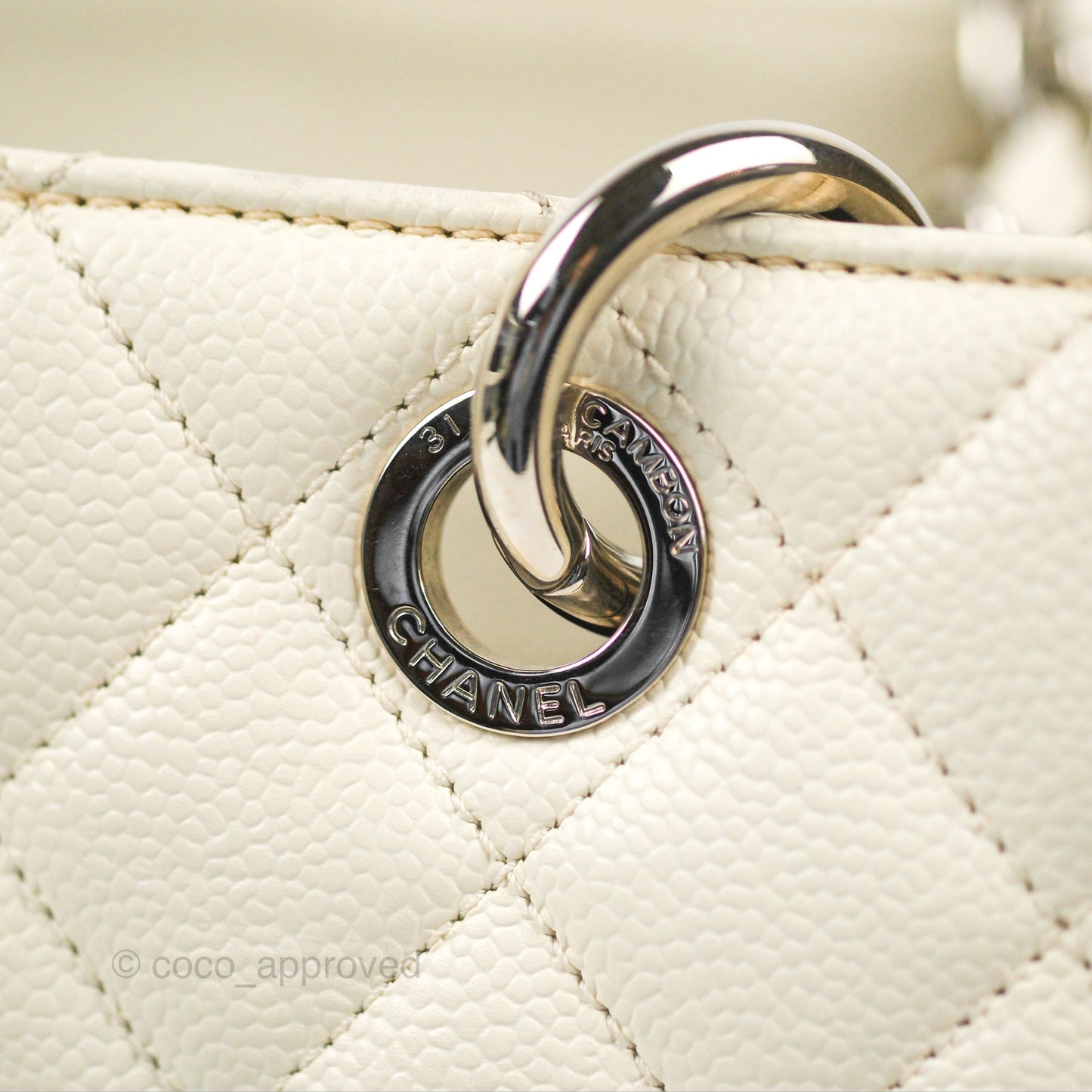 Chanel GST White Caviar Silver Hardware