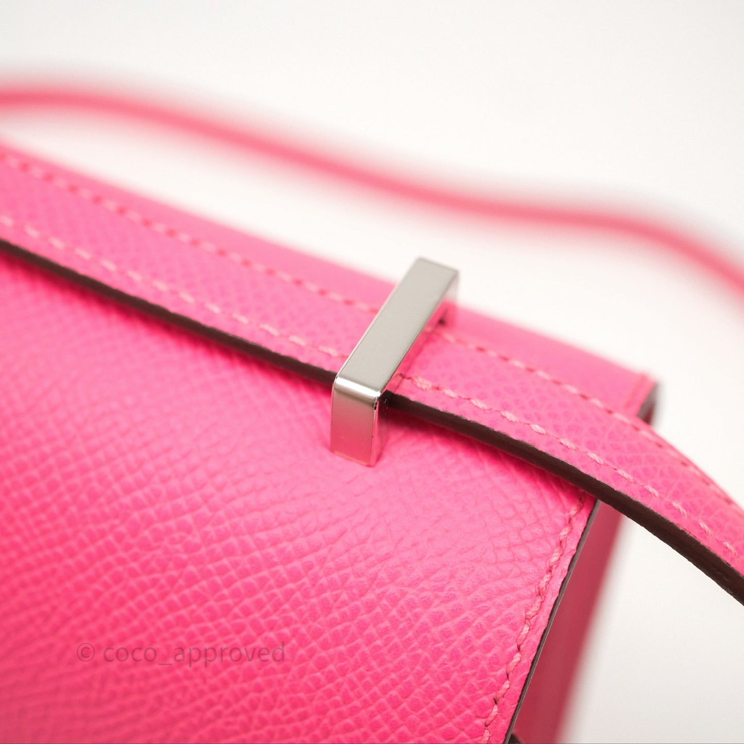 Hermès Mini Constance 18cm Rose Azalee 8W Palladium Hardware