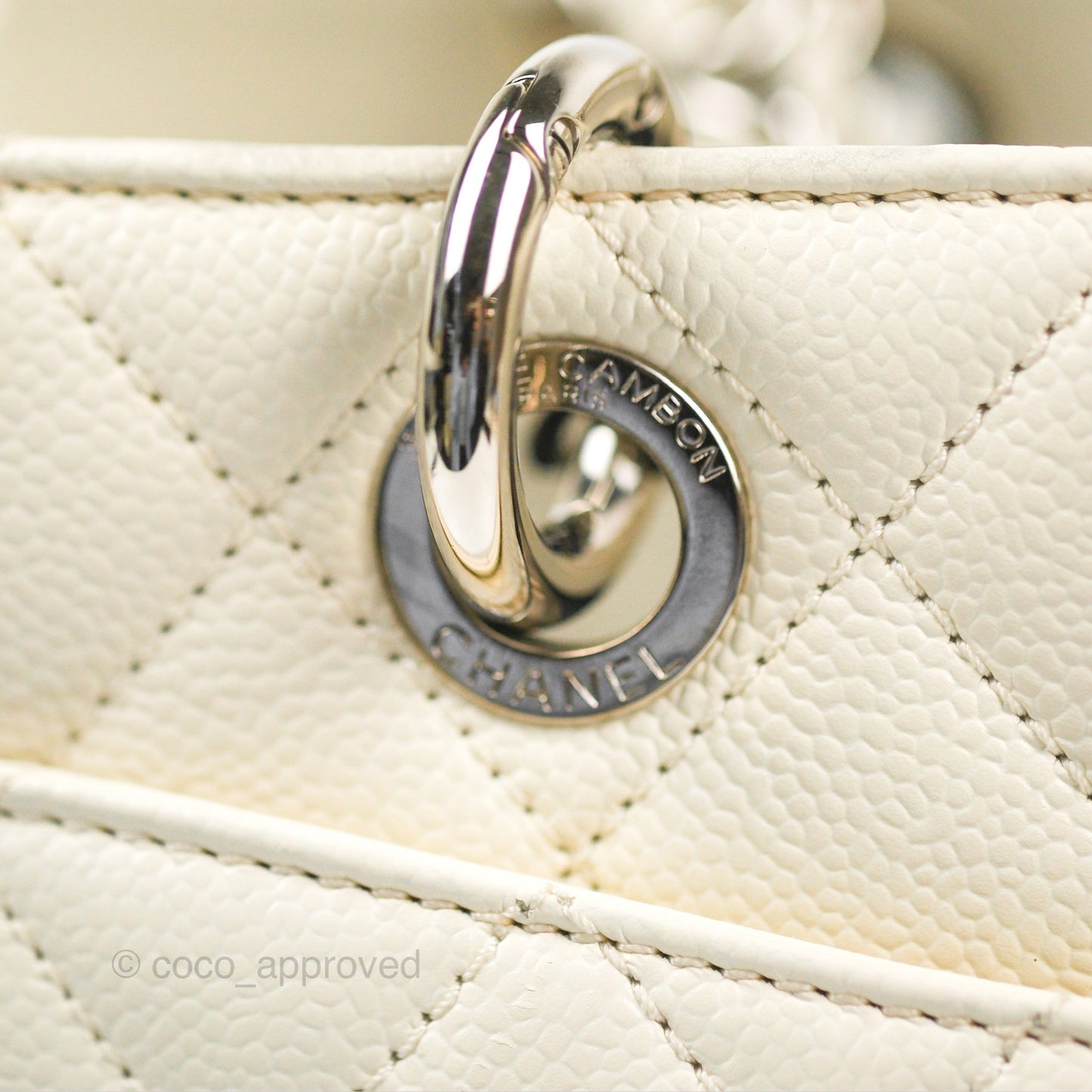 Chanel GST White Caviar Silver Hardware