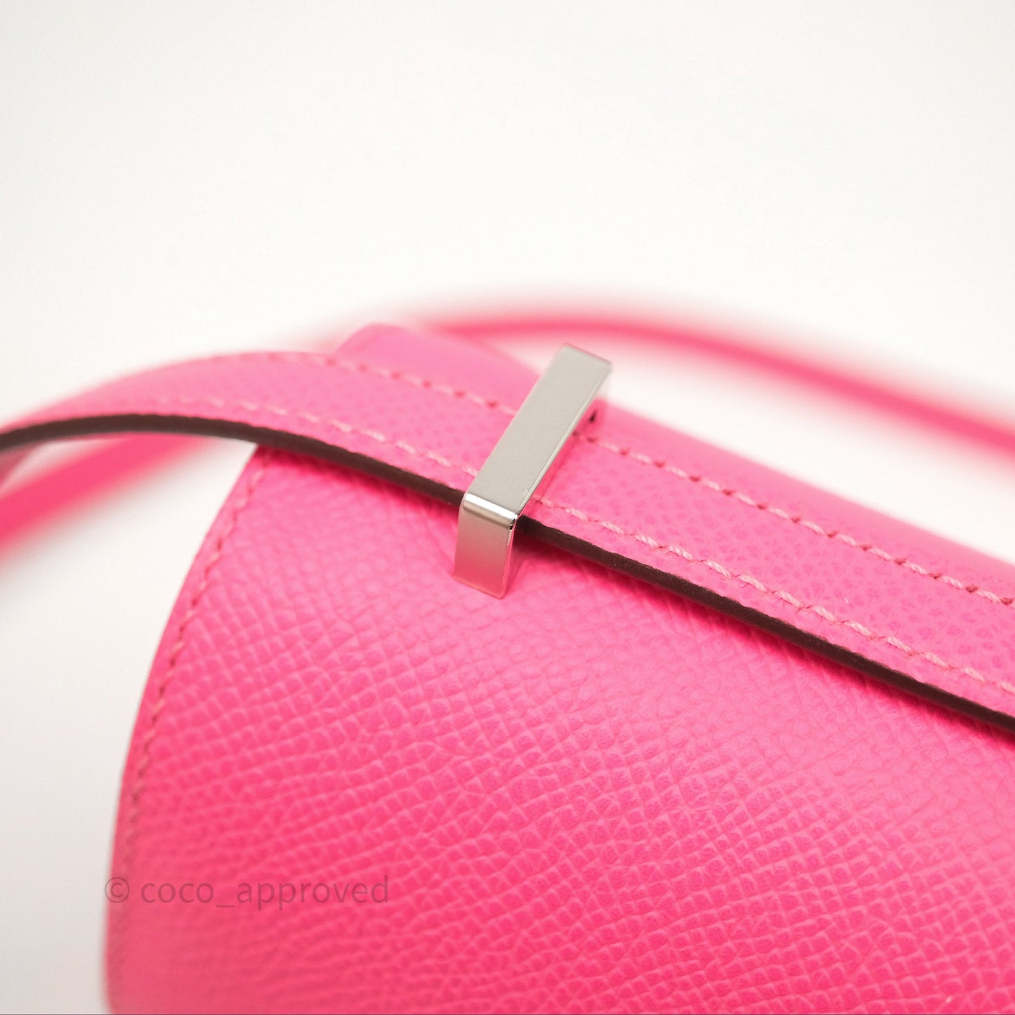 Hermès Mini Constance 18cm Rose Azalee 8W Palladium Hardware