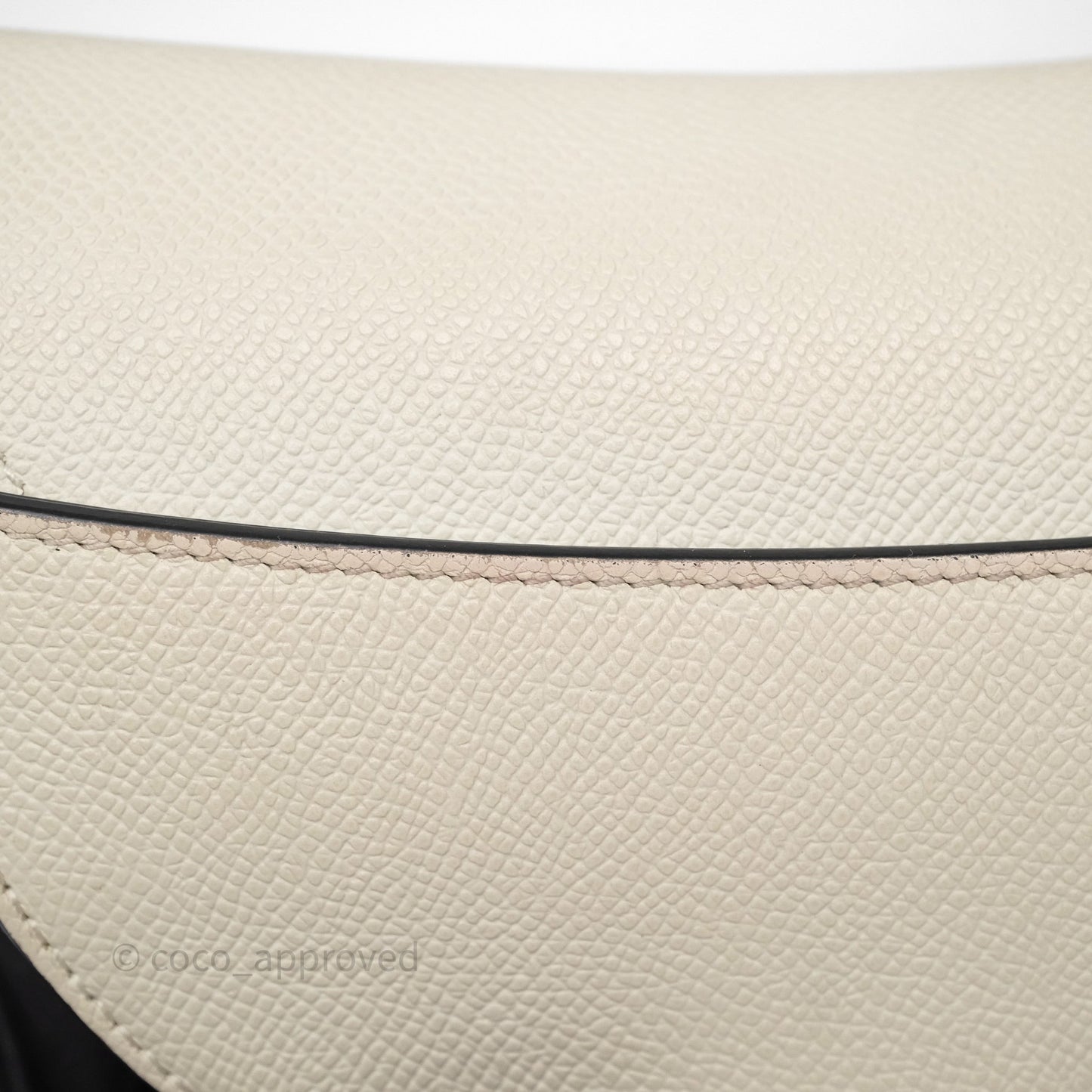 Christian Dior Mini Saddle Bag White Grained Calfskin Gold Hardware