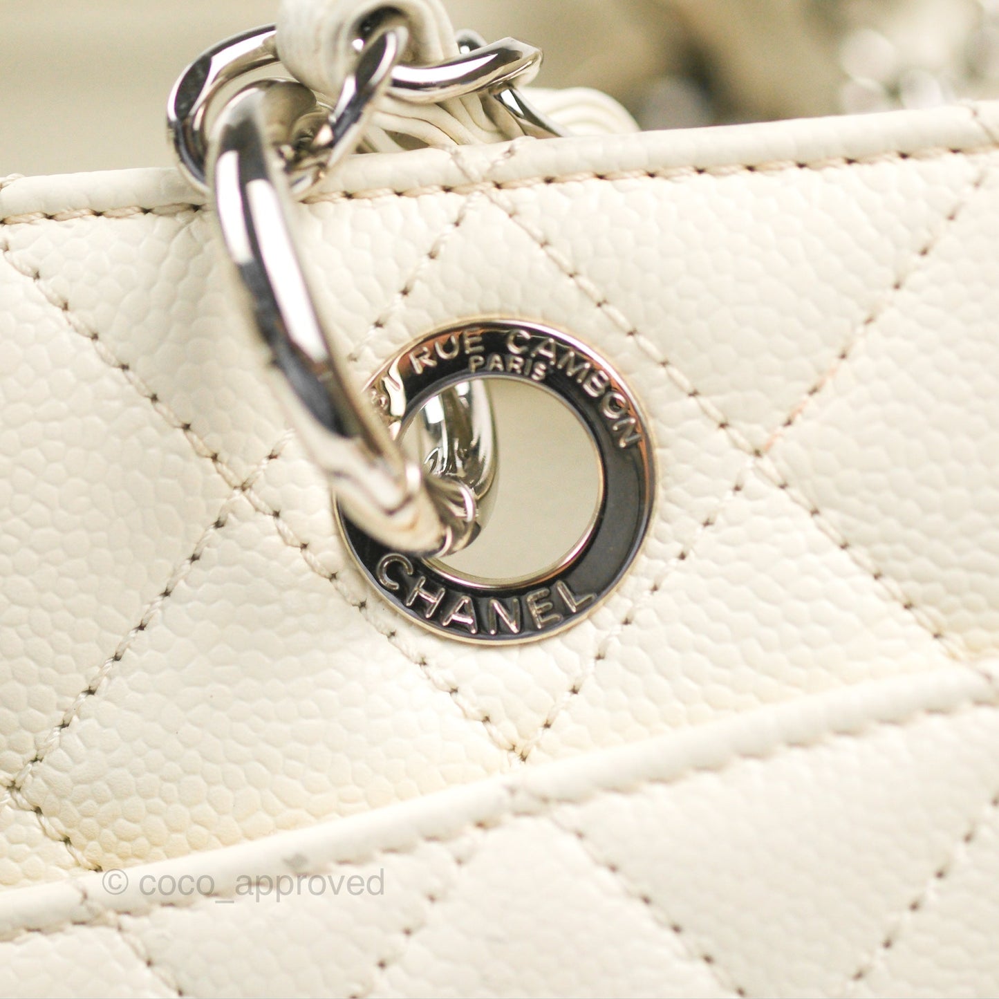 Chanel GST White Caviar Silver Hardware