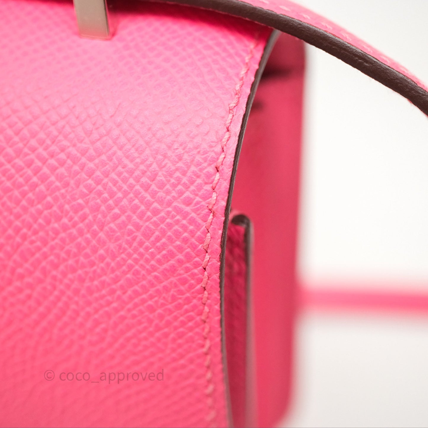 Hermès Mini Constance 18cm Rose Azalee 8W Palladium Hardware