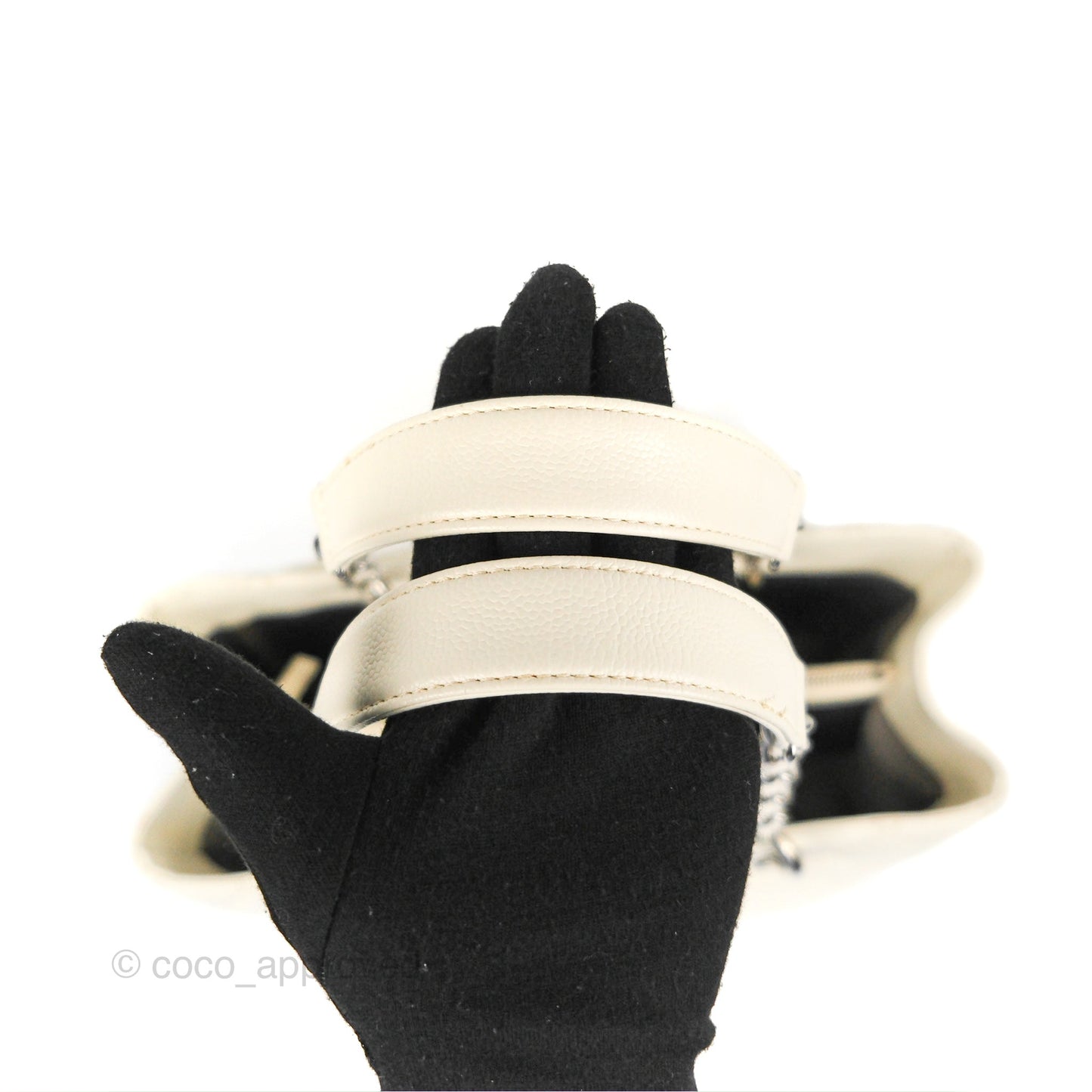 Chanel GST White Caviar Silver Hardware