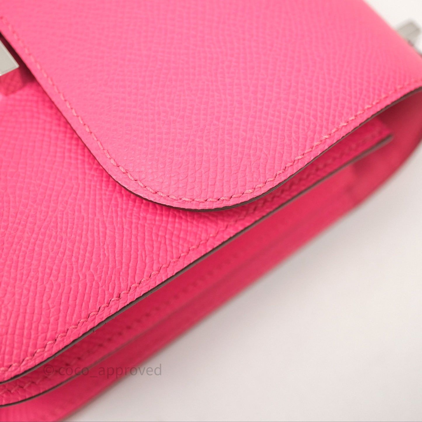 Hermès Mini Constance 18cm Rose Azalee 8W Palladium Hardware