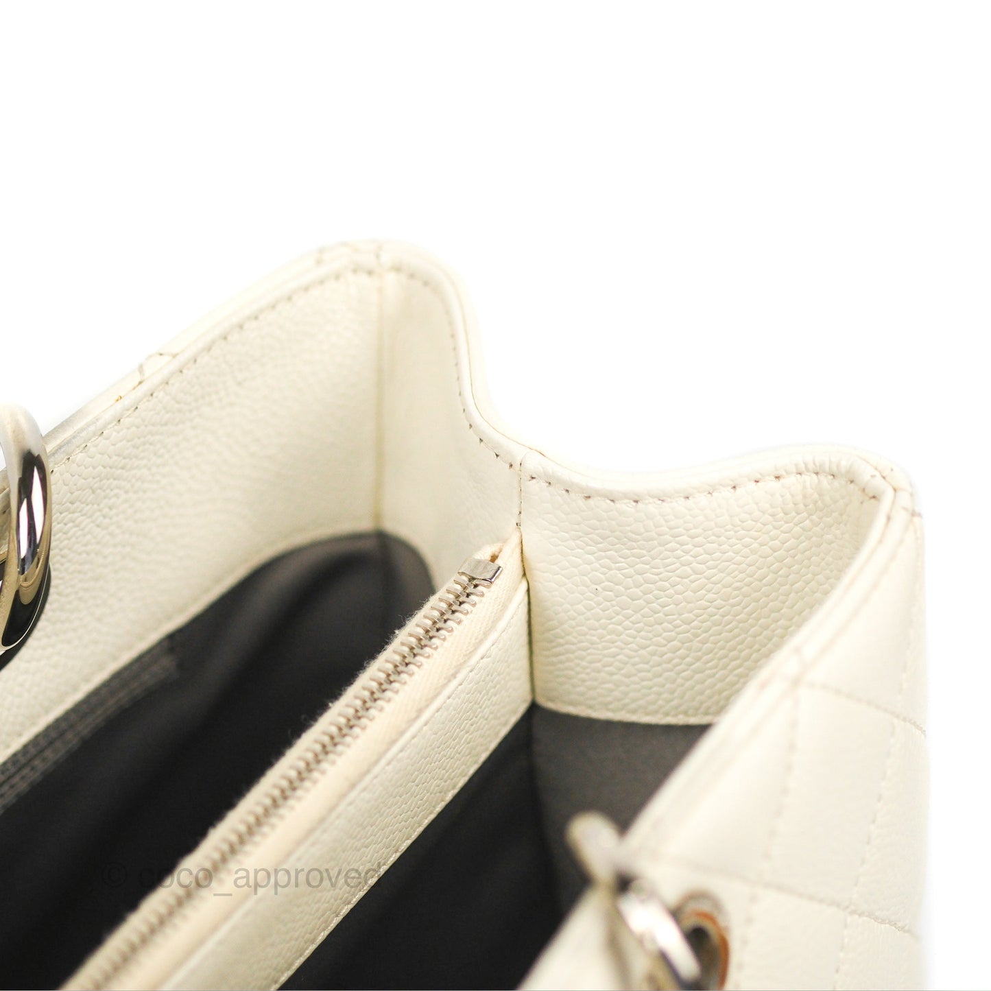 Chanel GST White Caviar Silver Hardware