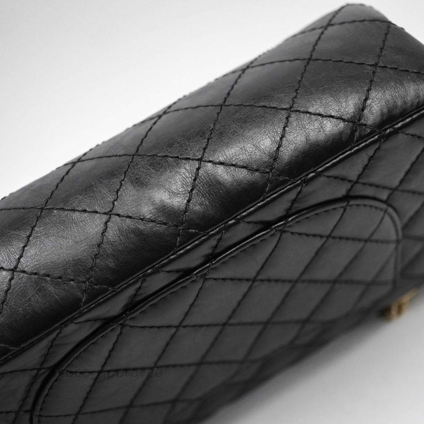 Chanel Reissue 225 Quilted Black Calfskin Aged Gold Hardware