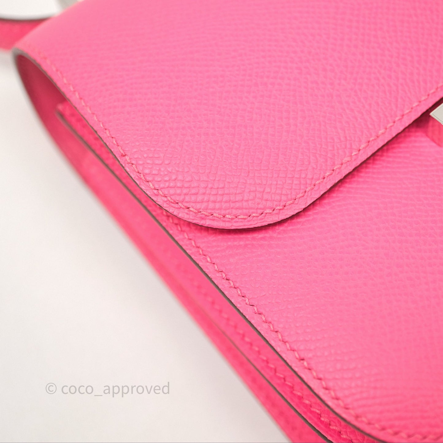 Hermès Mini Constance 18cm Rose Azalee 8W Palladium Hardware