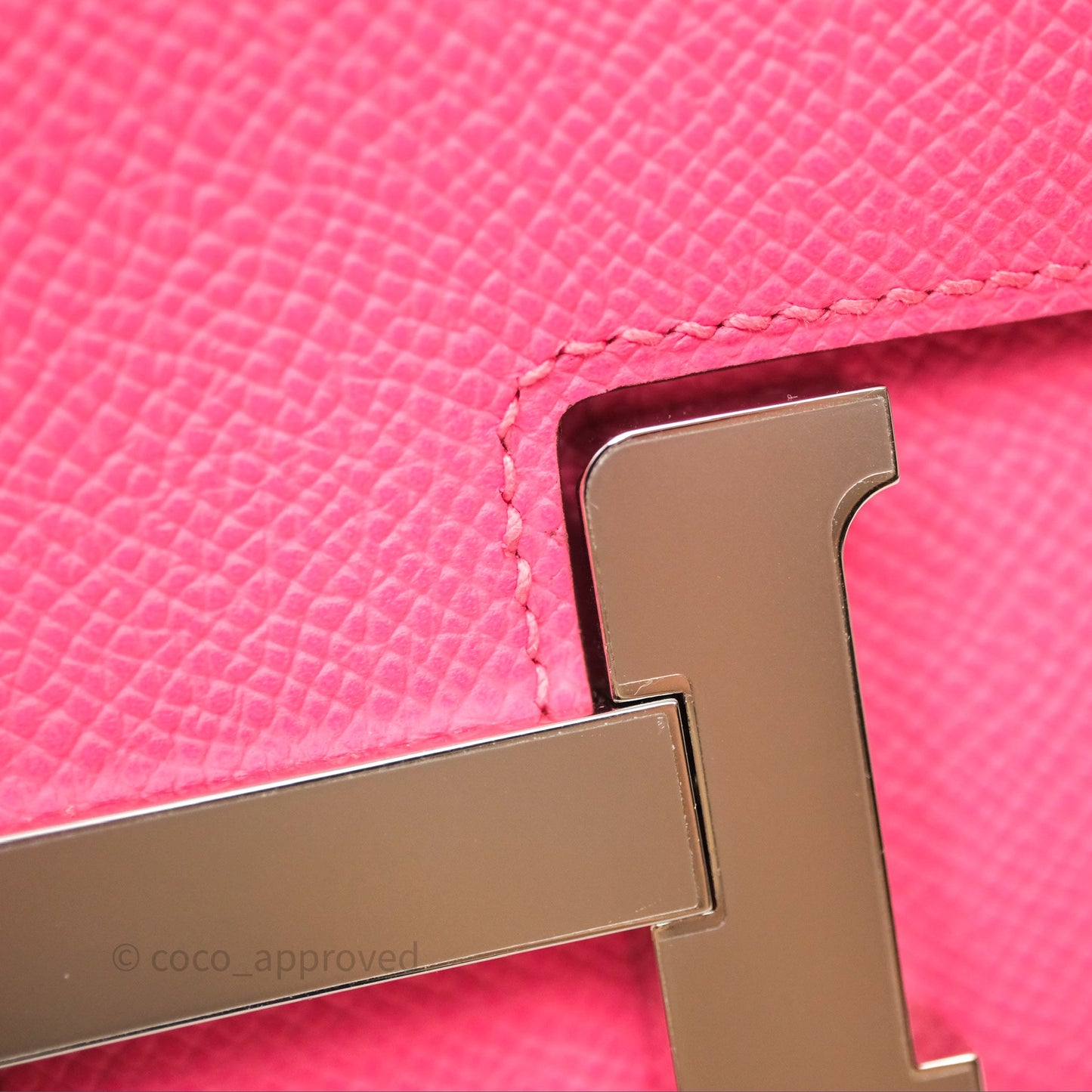 Hermès Mini Constance 18cm Rose Azalee 8W Palladium Hardware