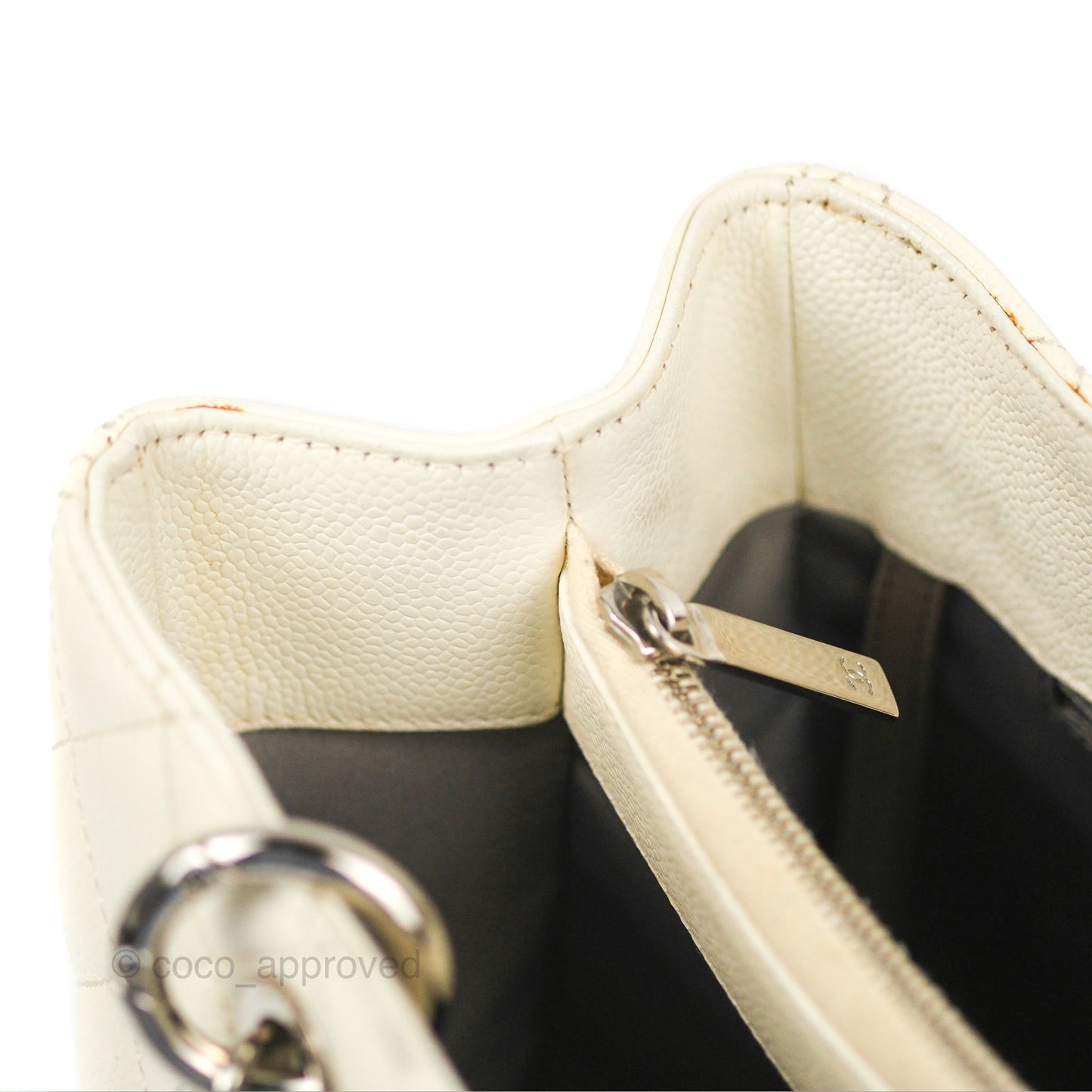 Chanel GST White Caviar Silver Hardware