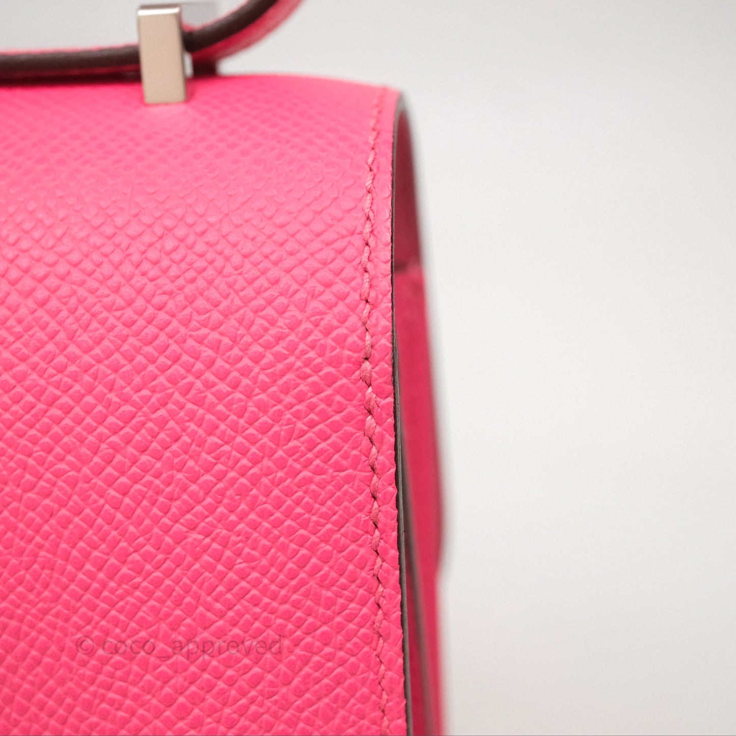 Hermès Mini Constance 18cm Rose Azalee 8W Palladium Hardware
