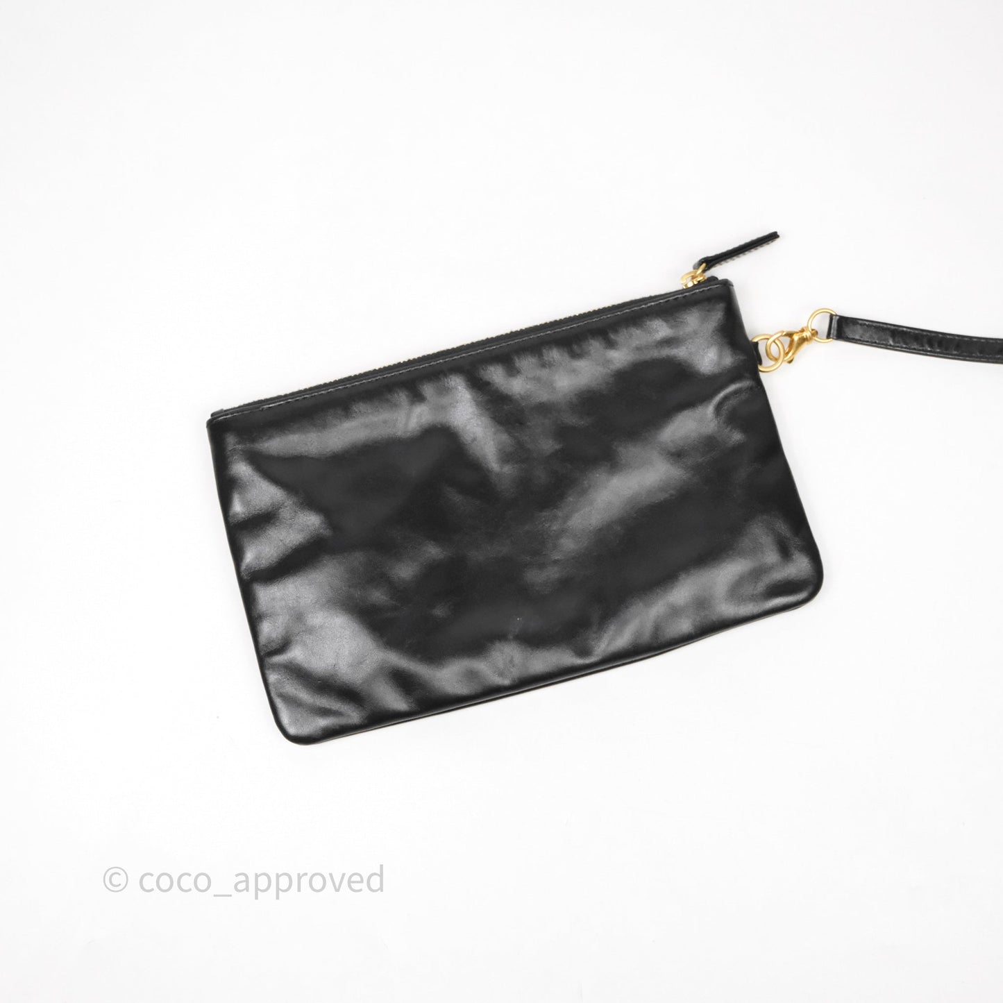 Chanel 22 Small Black Shiny Crumpled Calfskin Aged Gold Hardware