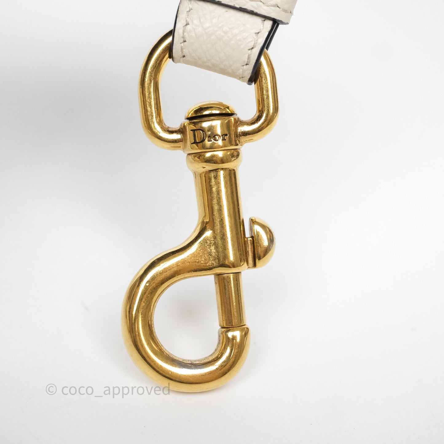 Christian Dior Mini Saddle Bag White Grained Calfskin Gold Hardware