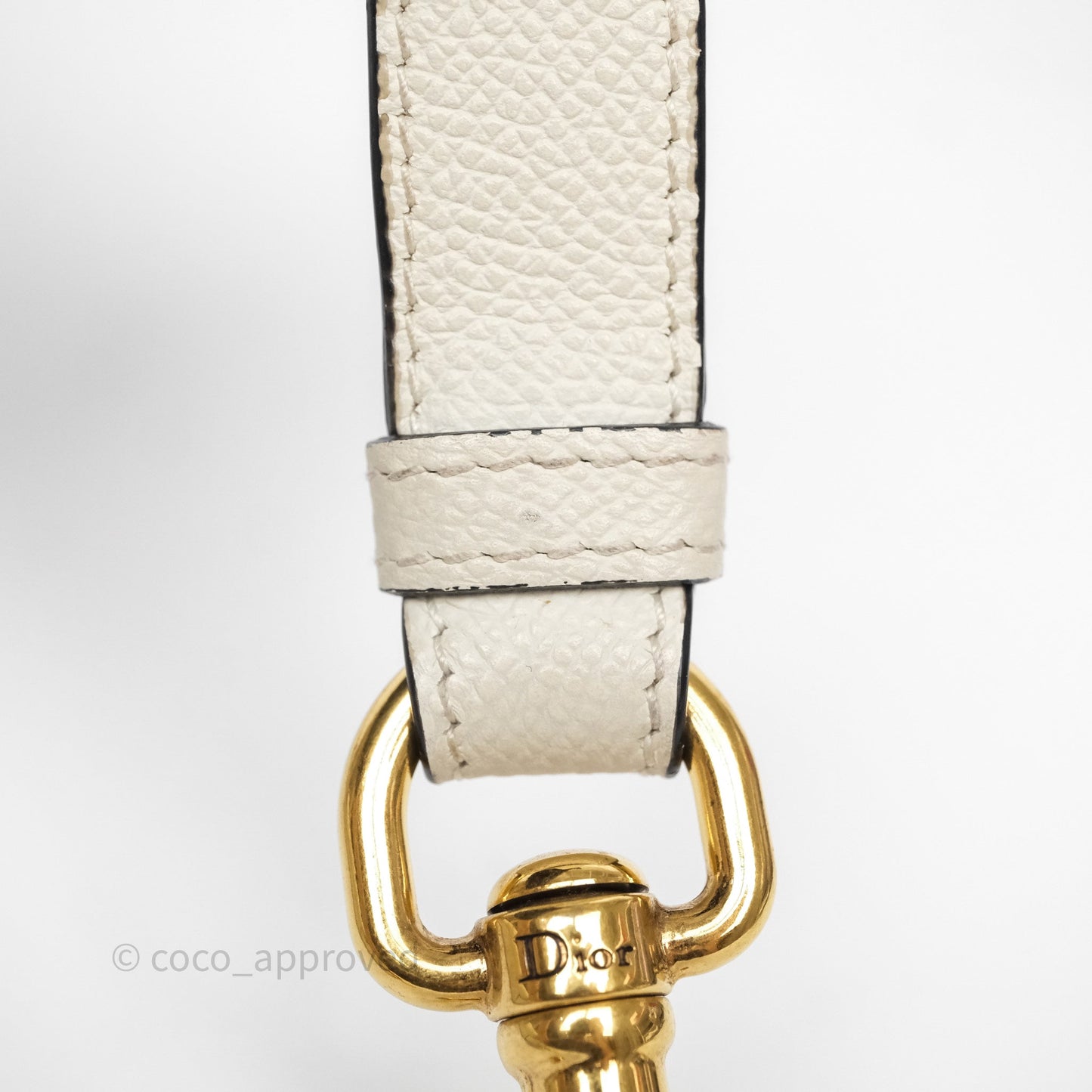 Christian Dior Mini Saddle Bag White Grained Calfskin Gold Hardware