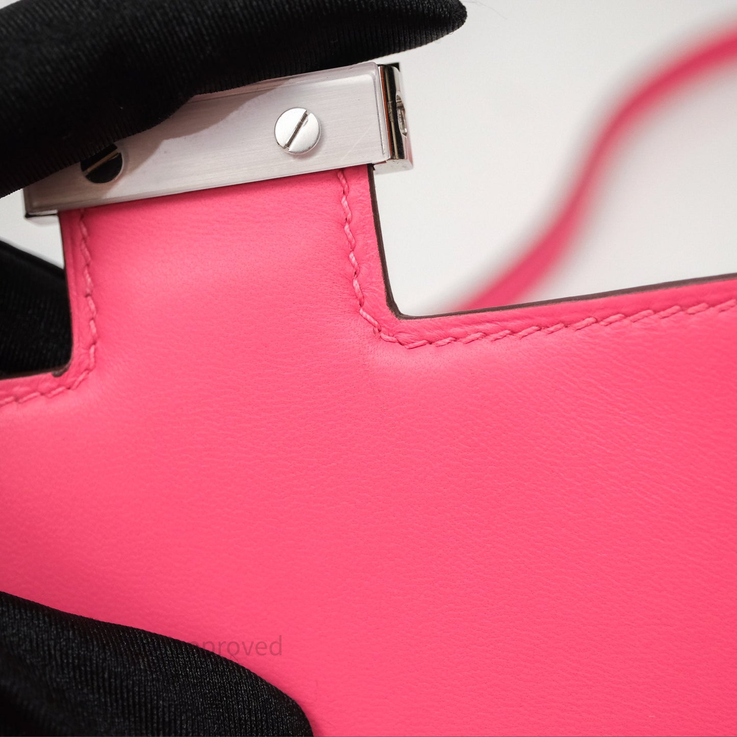 Hermès Mini Constance 18cm Rose Azalee 8W Palladium Hardware