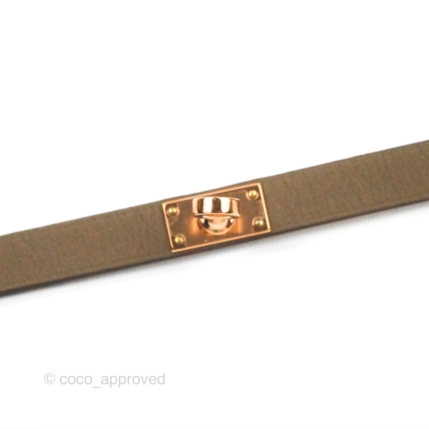 Hermès Kelly Double Tour Bracelet Etoupe Swift Rose Gold Hardware