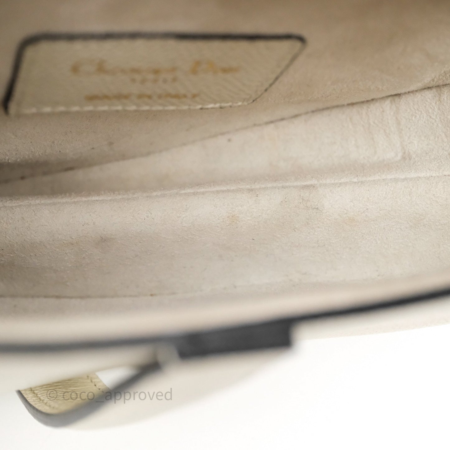 Christian Dior Mini Saddle Bag White Grained Calfskin Gold Hardware