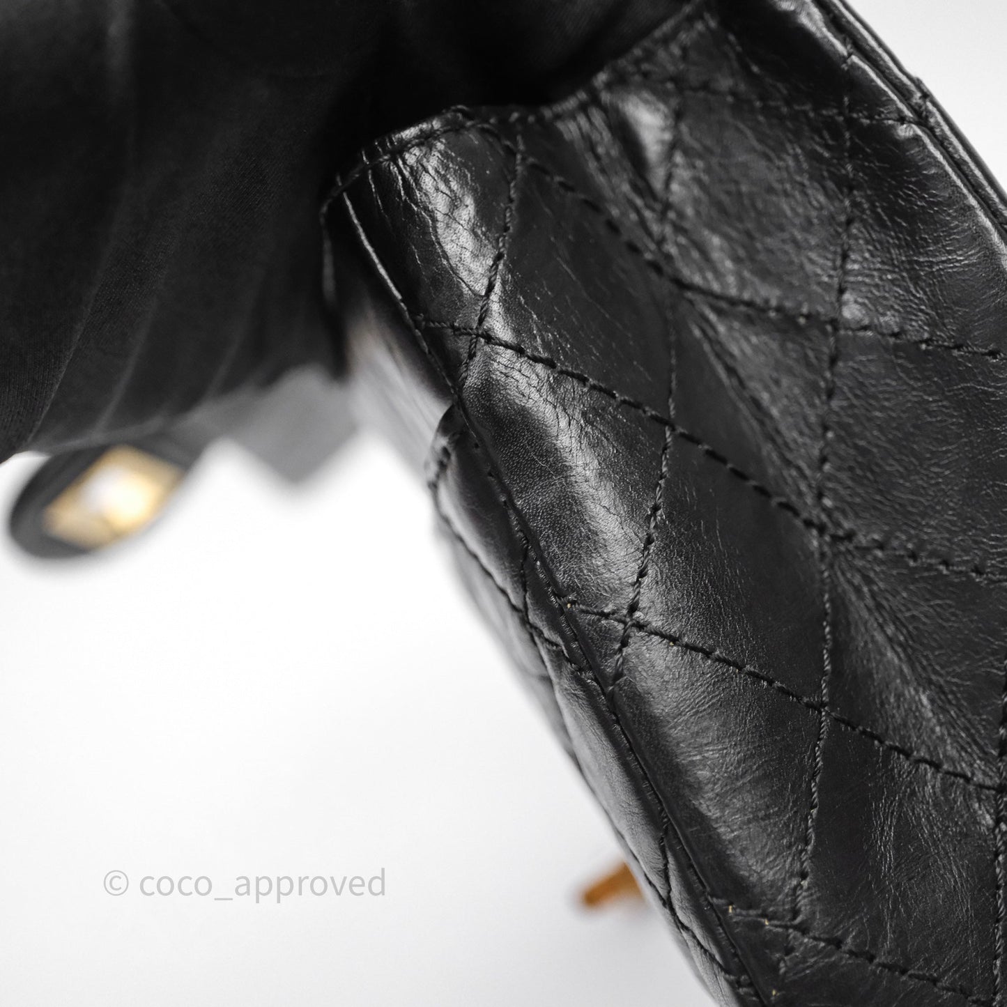 Chanel Reissue 225 Quilted Black Calfskin Aged Gold Hardware