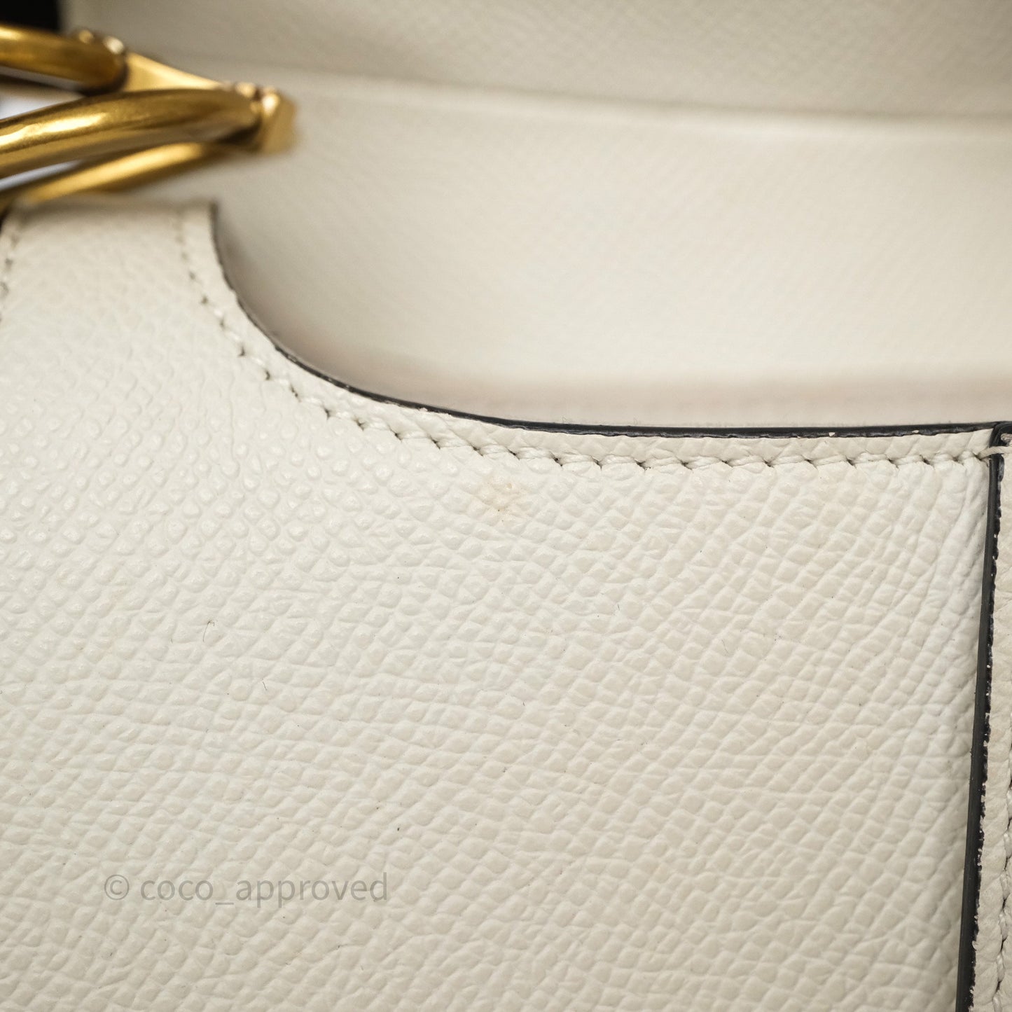 Christian Dior Mini Saddle Bag White Grained Calfskin Gold Hardware