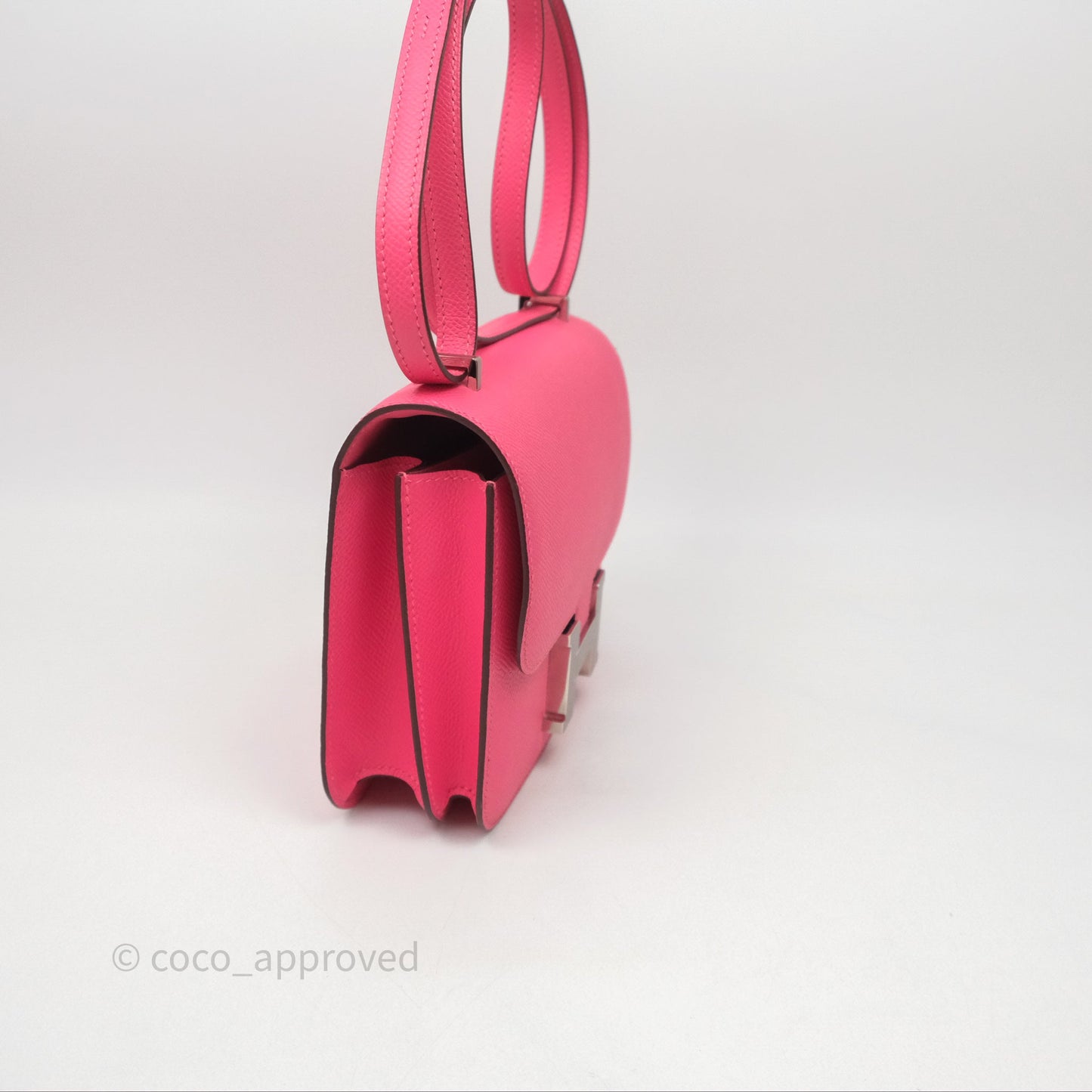 Hermès Mini Constance 18cm Rose Azalee 8W Palladium Hardware