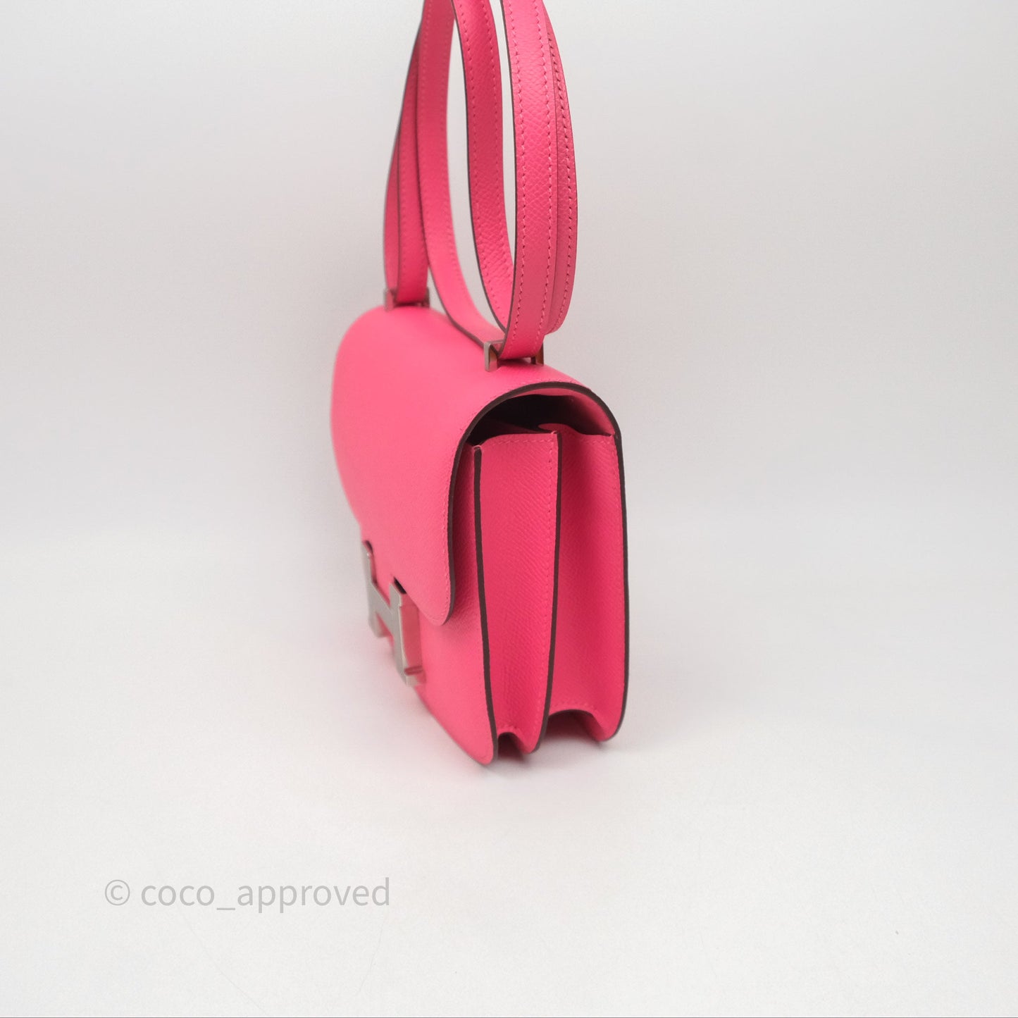 Hermès Mini Constance 18cm Rose Azalee 8W Palladium Hardware