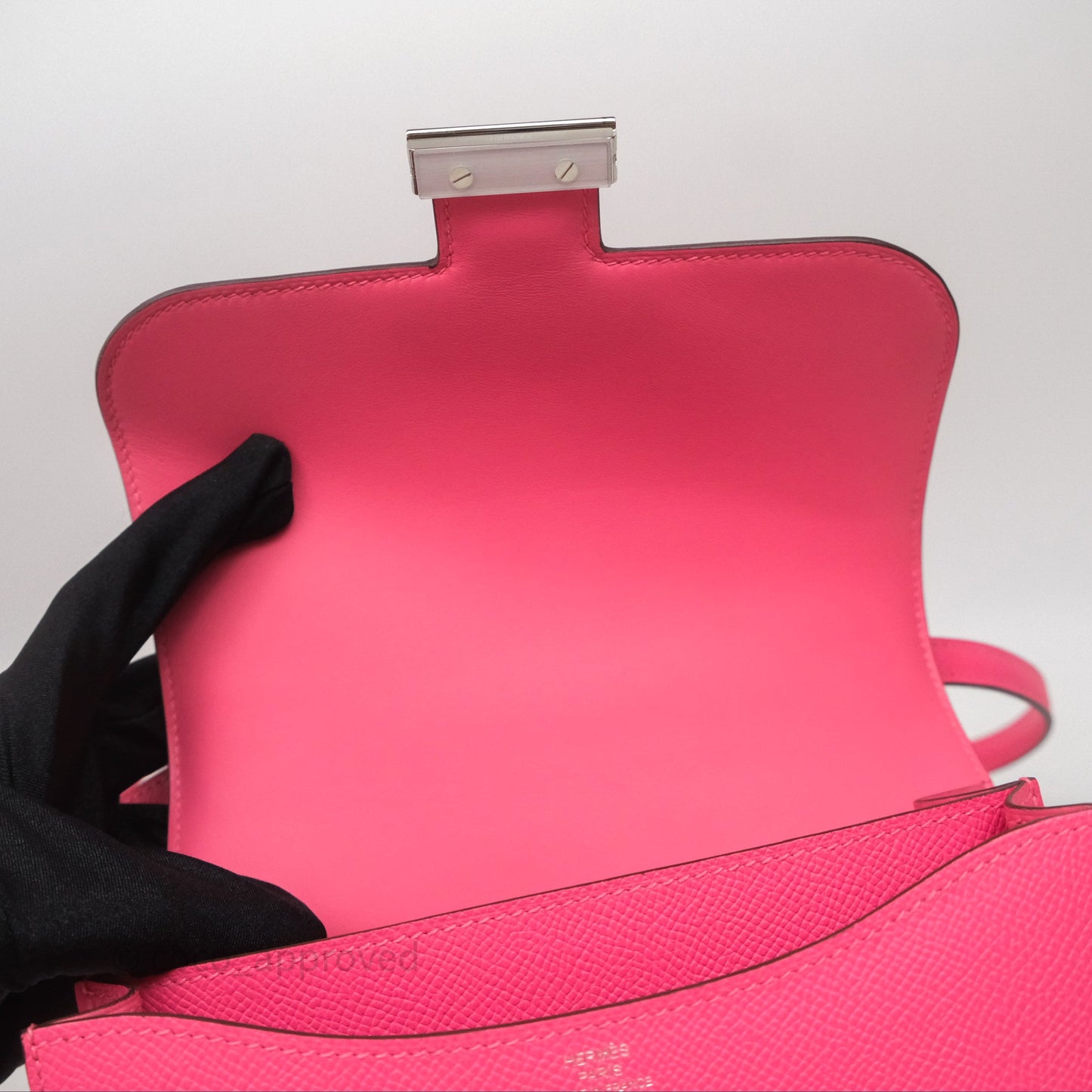 Hermès Mini Constance 18cm Rose Azalee 8W Palladium Hardware