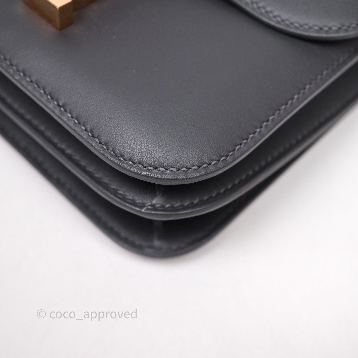 Hermès Mini Constance III Miroir Veau Swift 85 Ardoise Gold Hardware