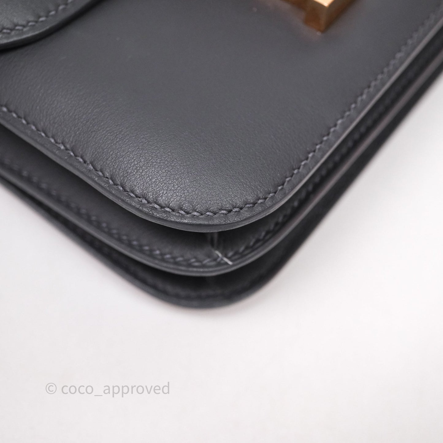 Hermès Mini Constance III Miroir Veau Swift 85 Ardoise Gold Hardware