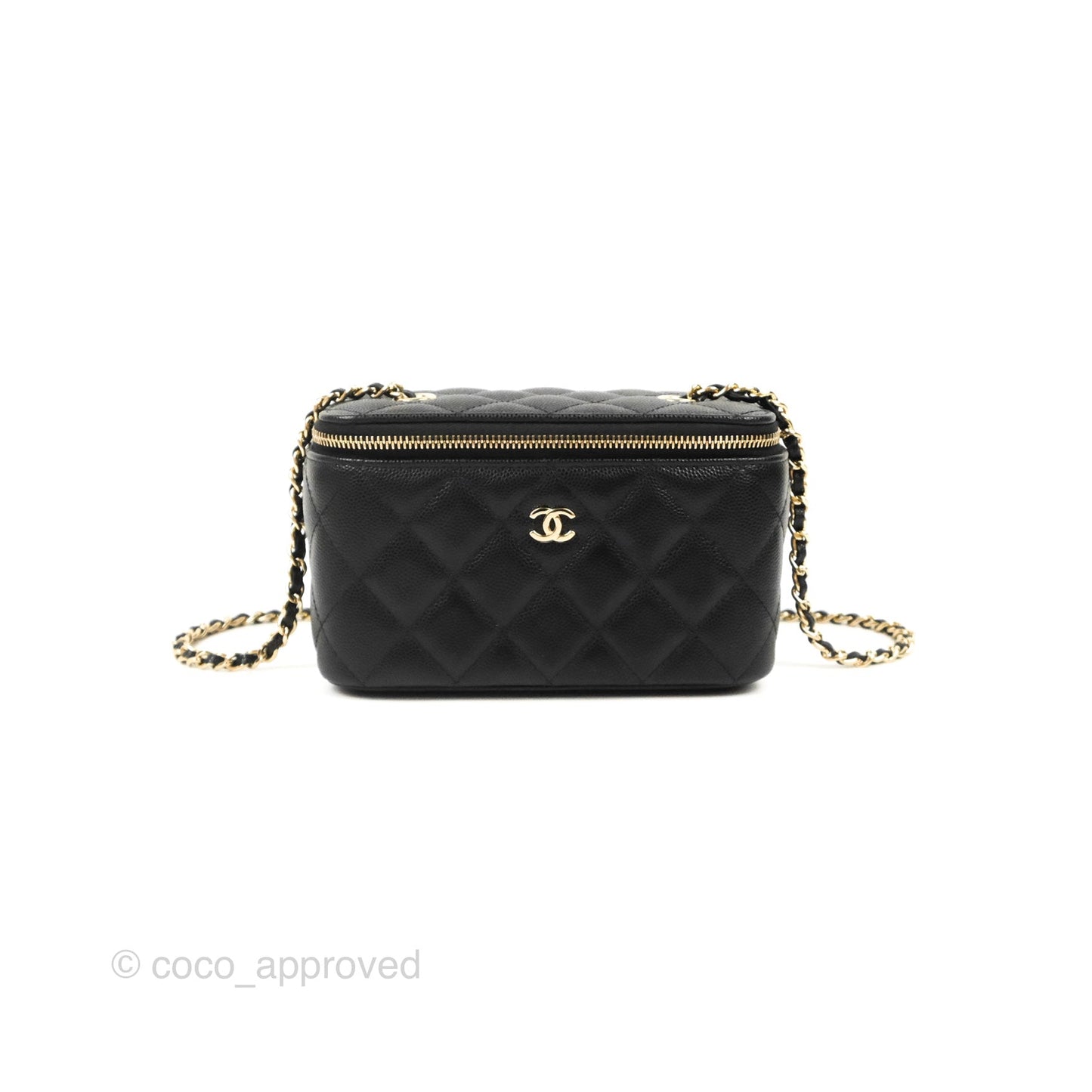 Chanel Classic Vanity Rectangular Black Caviar Gold Hardware