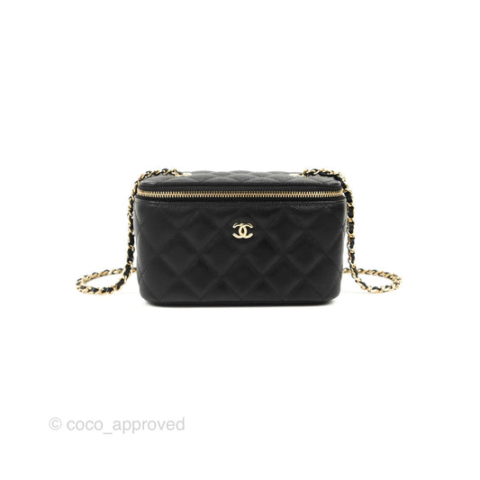 Chanel Classic Vanity Rectangular Black Caviar Gold Hardware