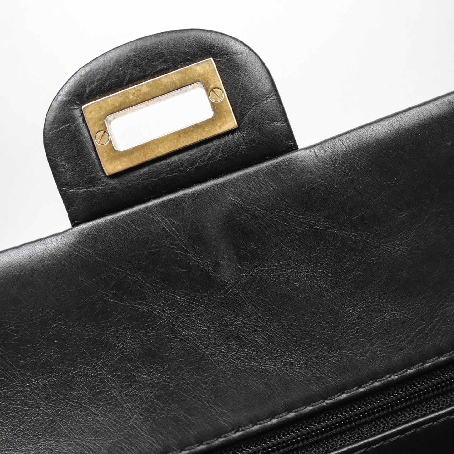 Chanel Reissue 225 Quilted Black Calfskin Aged Gold Hardware
