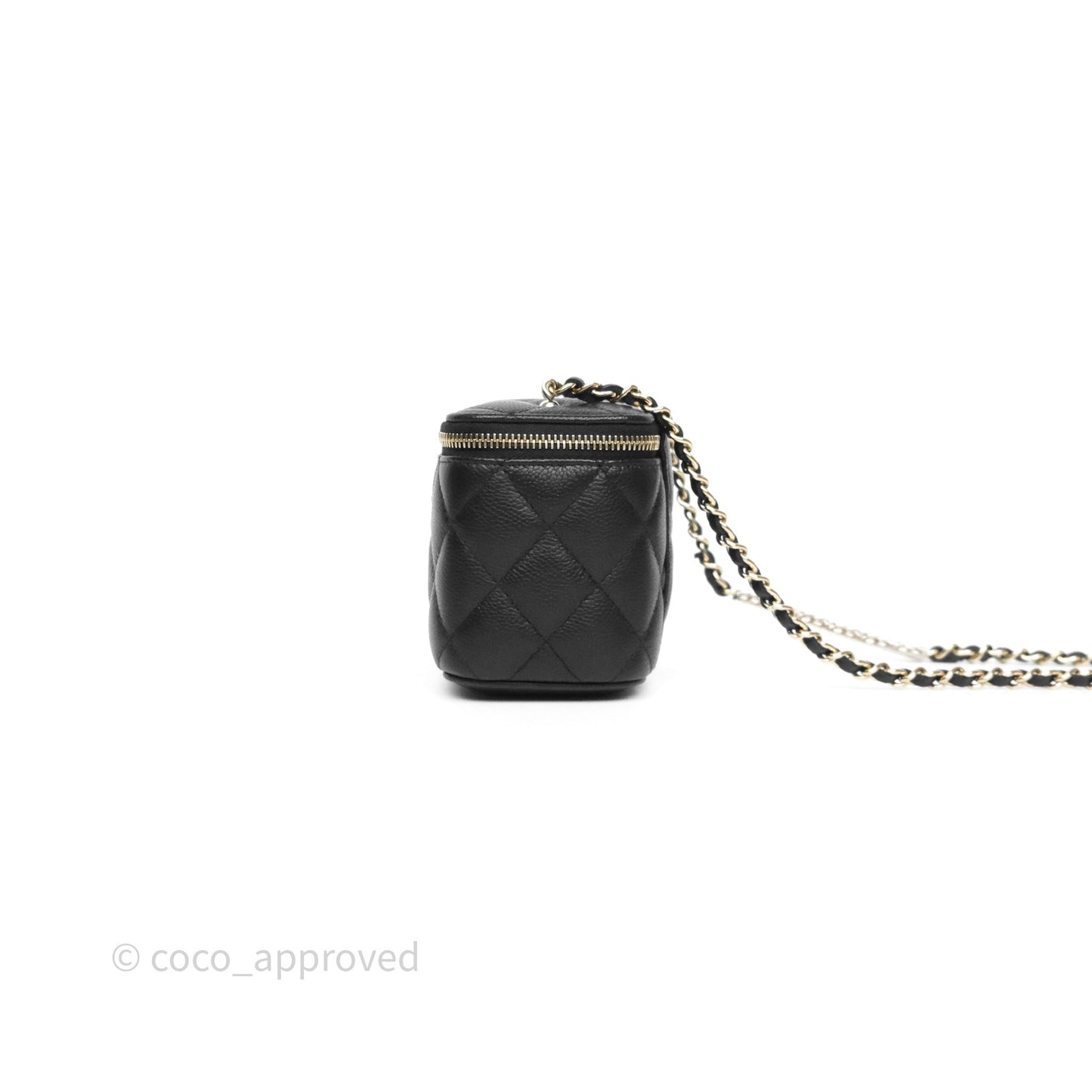 Chanel Mini Vanity With CC Chain Black Caviar Gold Hardware