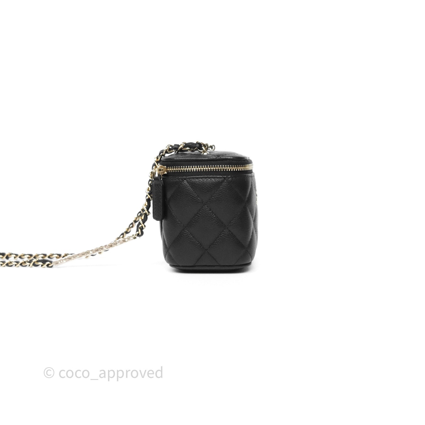 Chanel Mini Vanity With CC Chain Black Caviar Gold Hardware