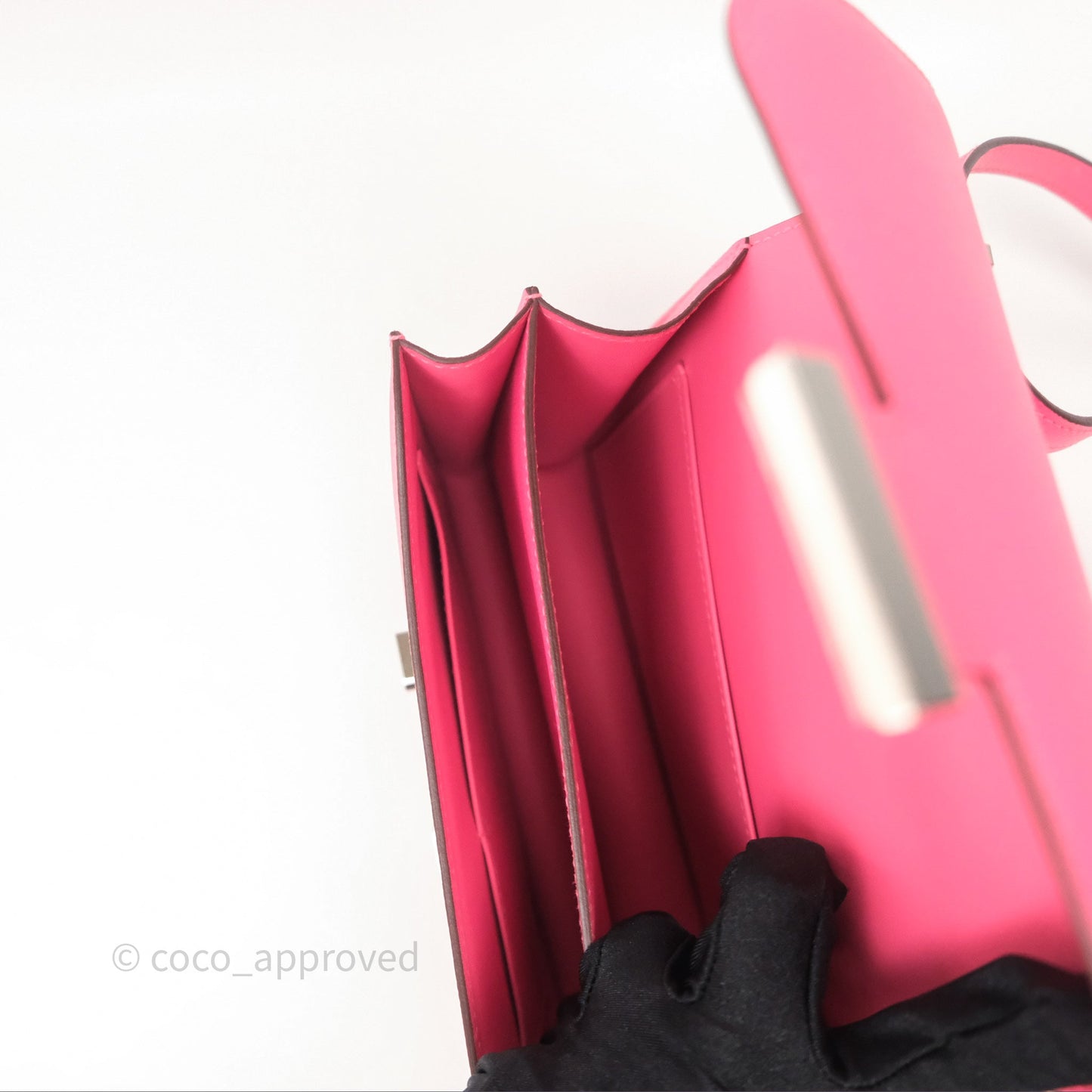 Hermès Mini Constance 18cm Rose Azalee 8W Palladium Hardware