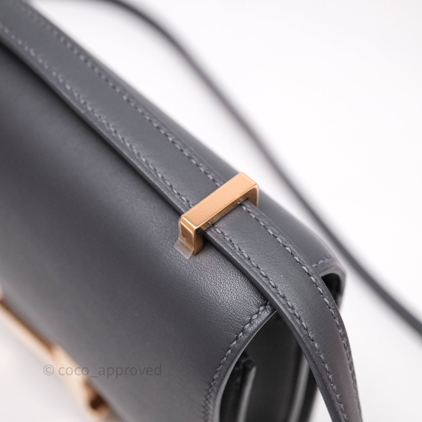 Hermès Mini Constance III Miroir Veau Swift 85 Ardoise Gold Hardware