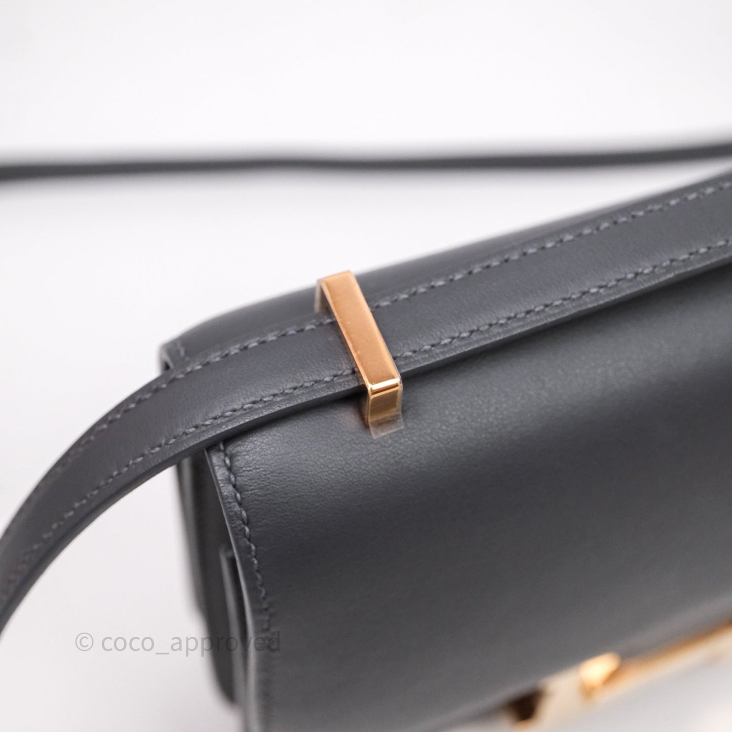 Hermès Mini Constance III Miroir Veau Swift 85 Ardoise Gold Hardware